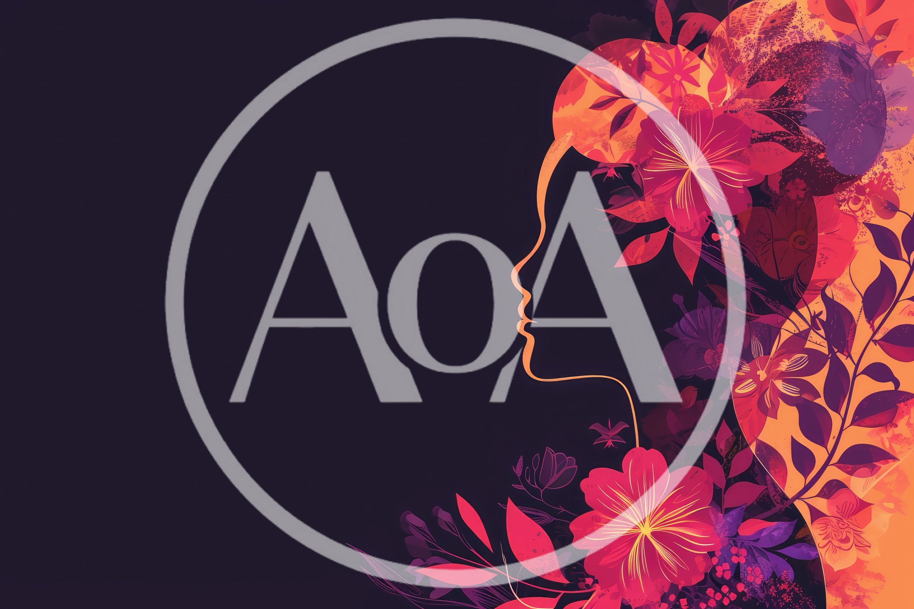 Abstract Silhouette Of A Woman With Floral Hair