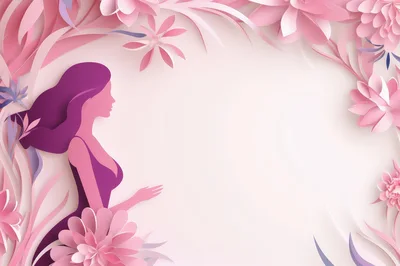 Paper Cutout Illustration of a Woman with Flowers