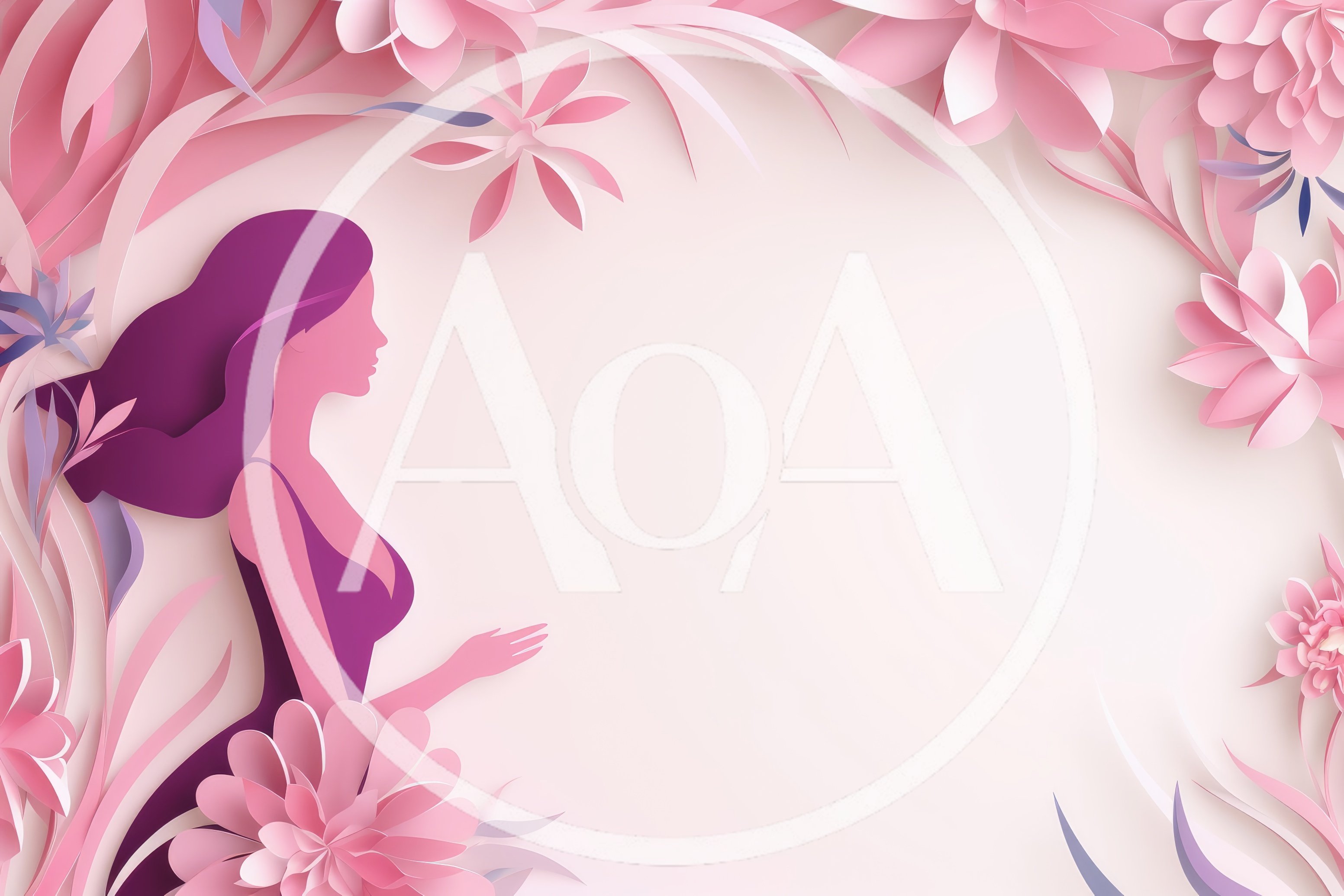 Paper Cutout Illustration of a Woman with Flowers