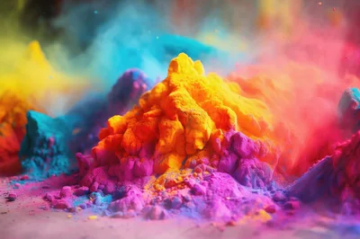 Vibrant Holi Festival Colored Powder Explosion