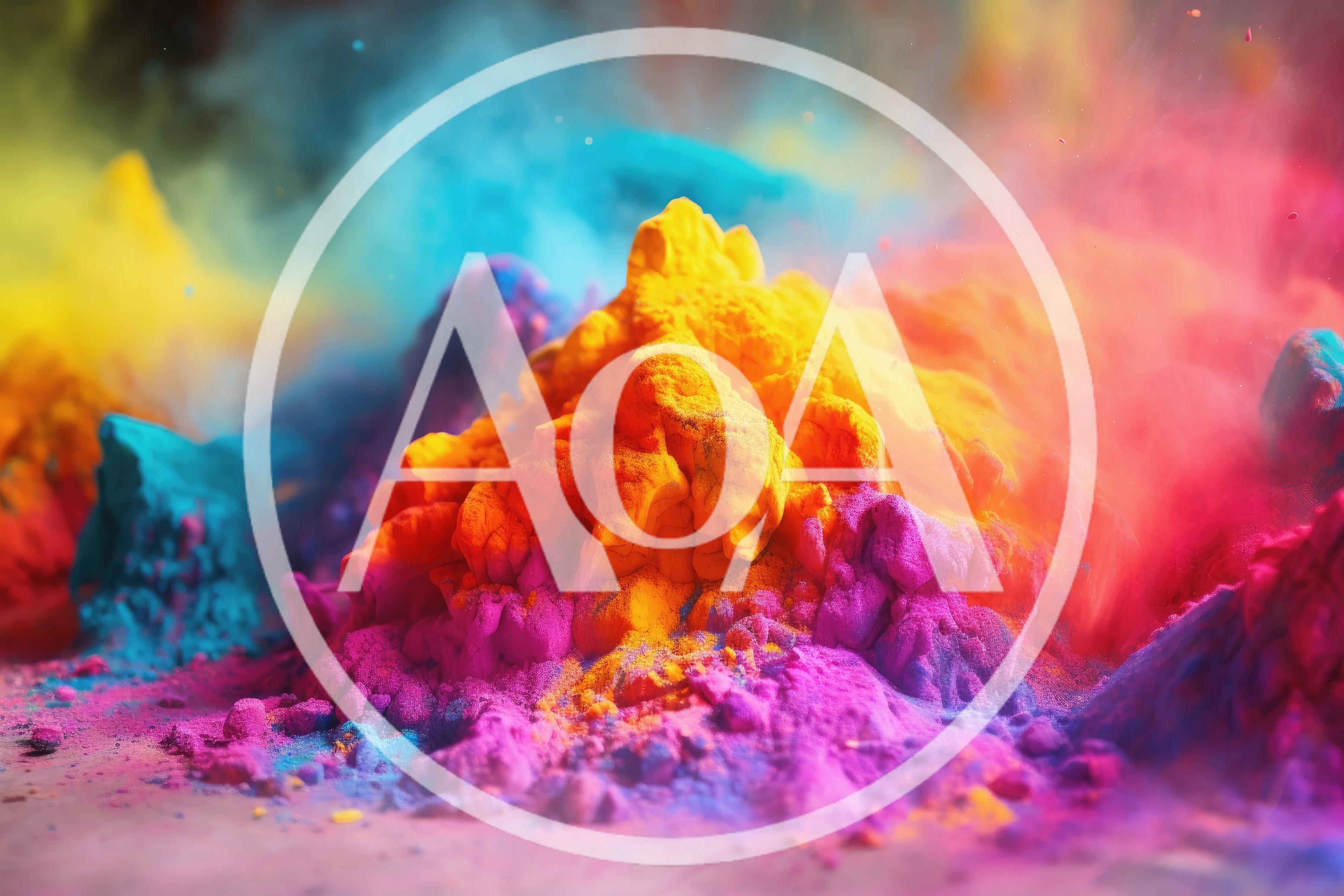 Vibrant Holi Festival Colored Powder Explosion