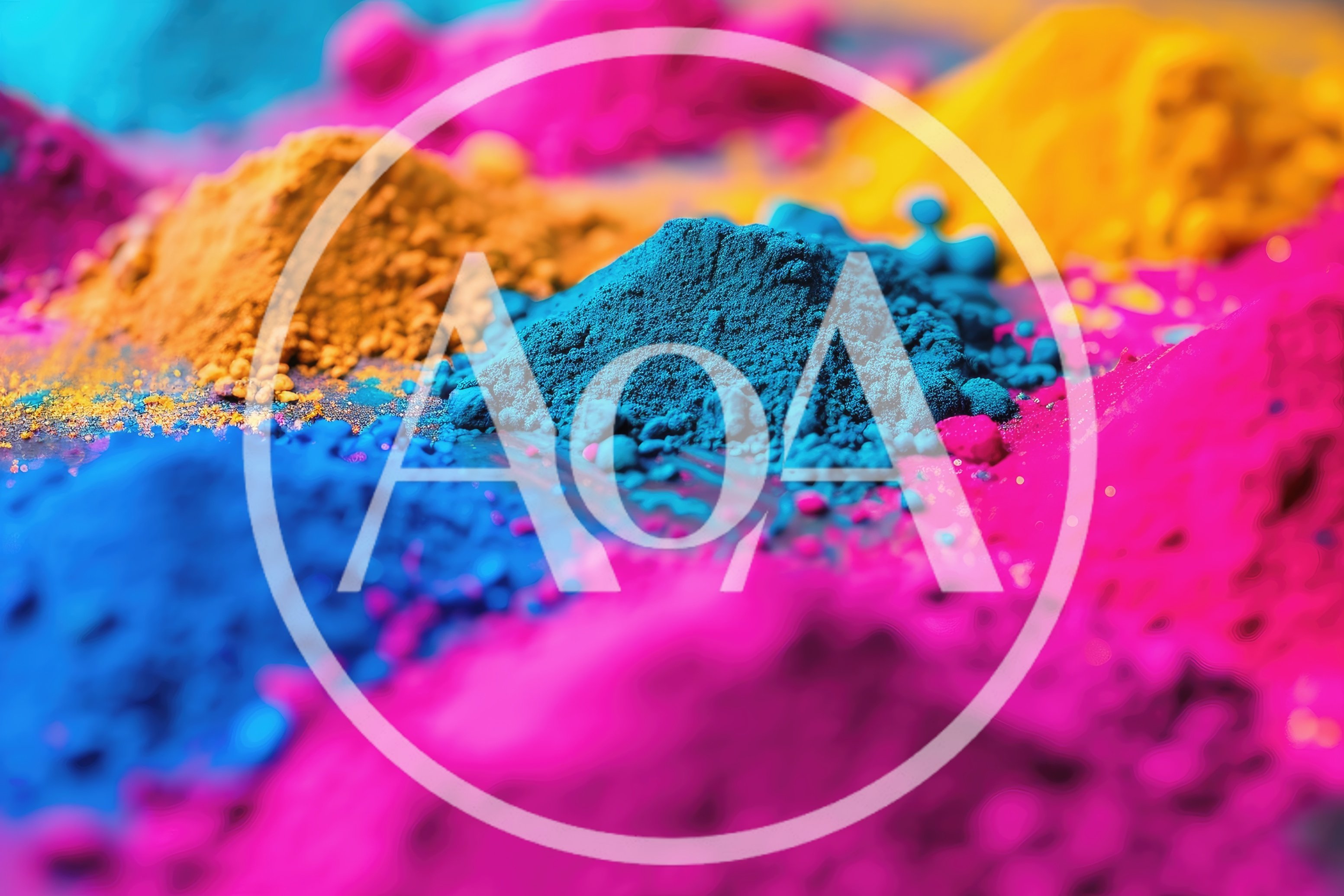 Vibrant Colored Holi Powder Piles