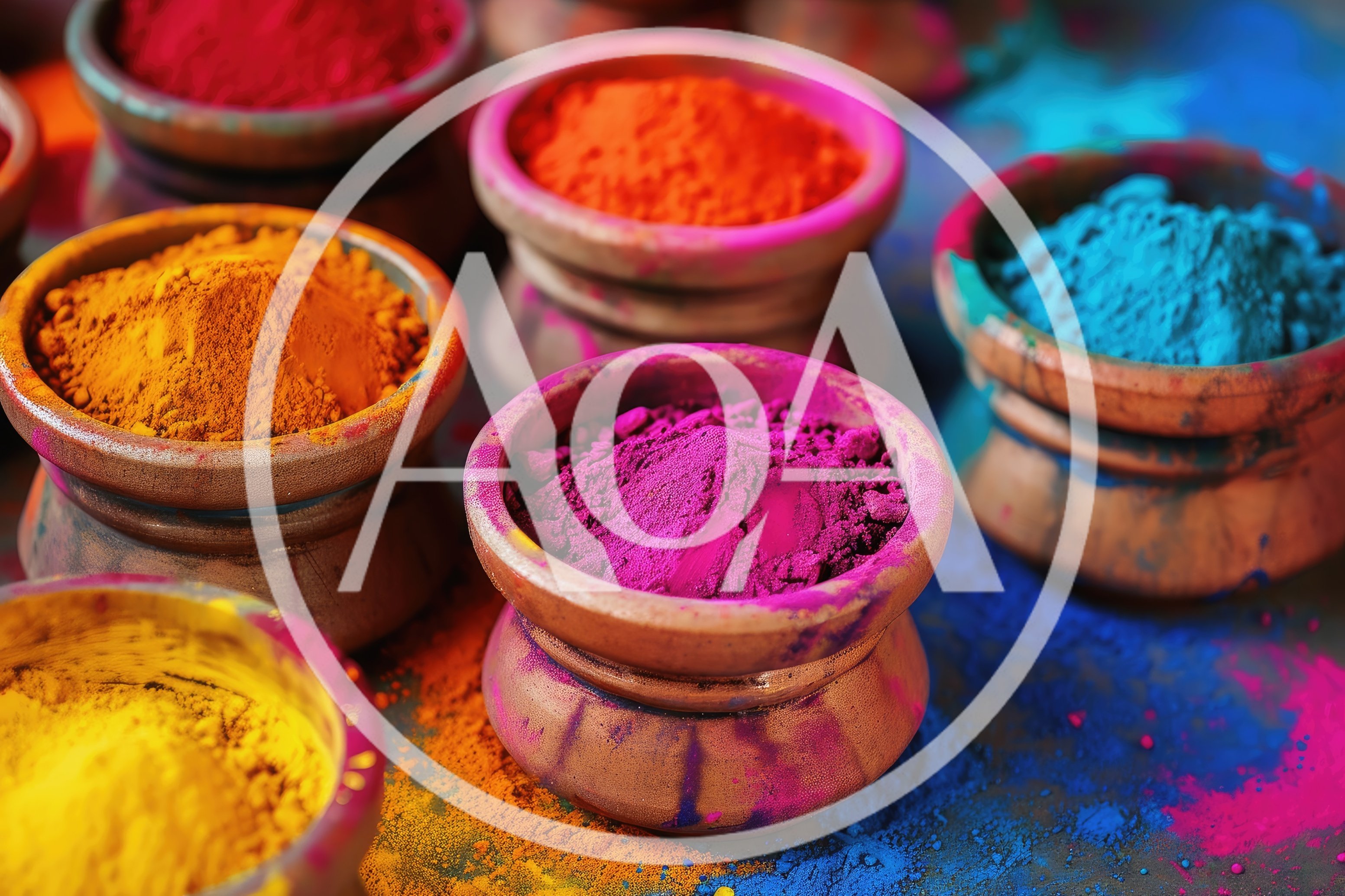 Colorful Holi Festival Powder Bowls