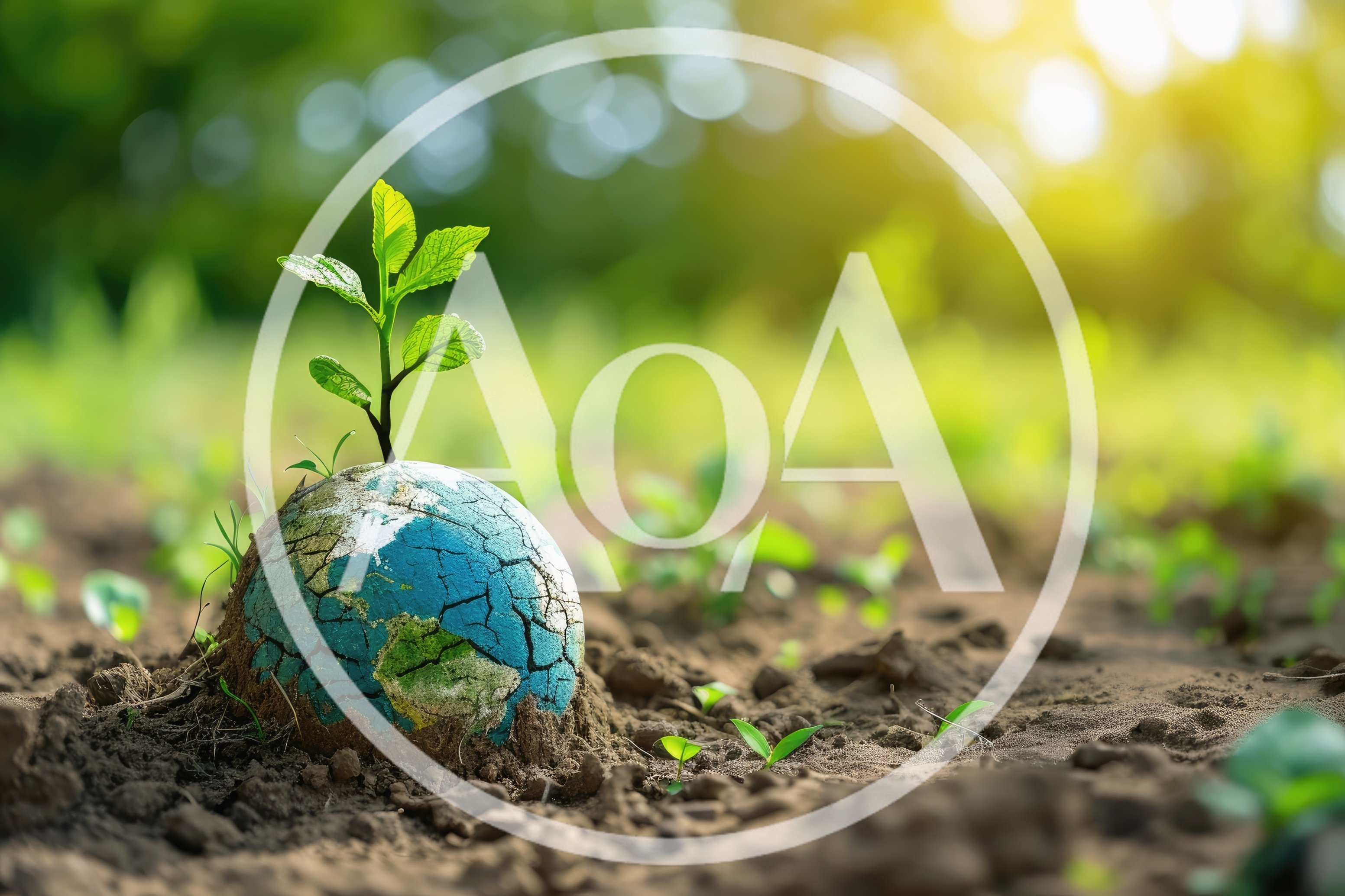 Small Plant Growing From A Cracked Earth Globe