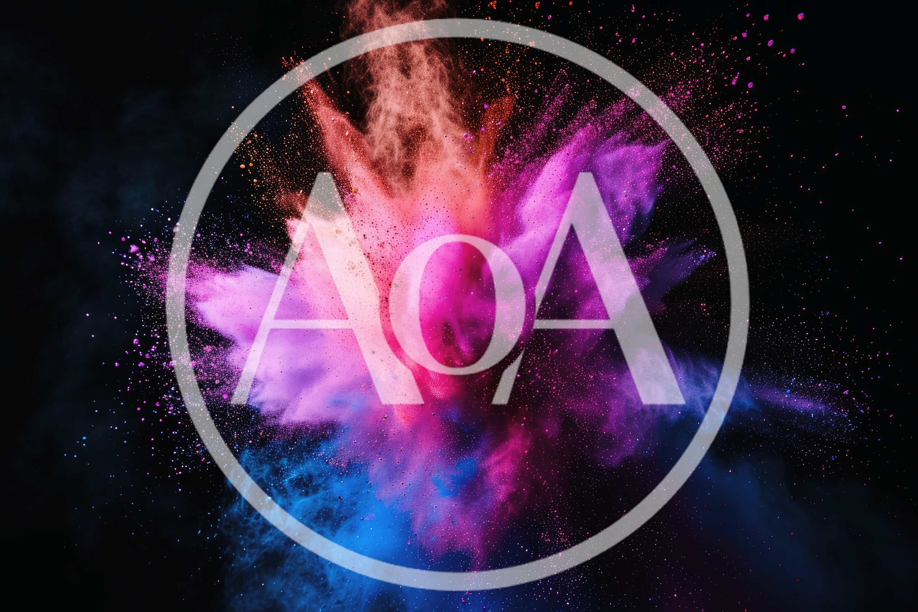 Vibrant Multi-Colored Powder Explosion Against Black Background