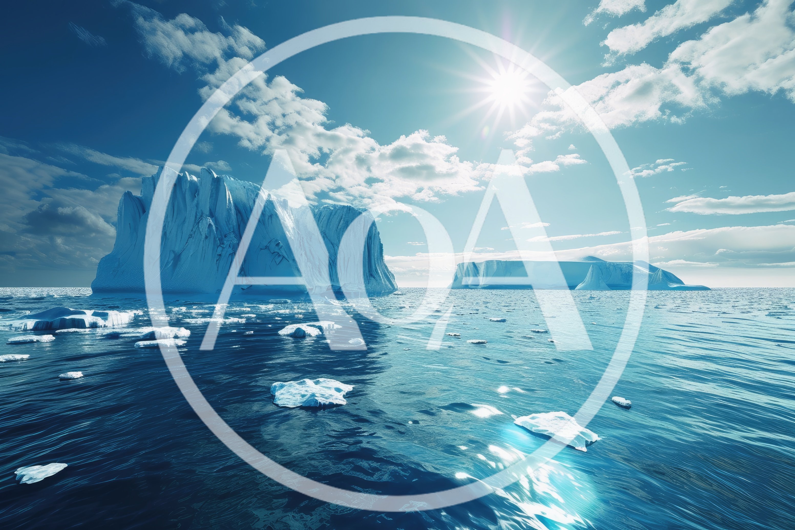 Majestic Icebergs Floating In The Arctic Ocean