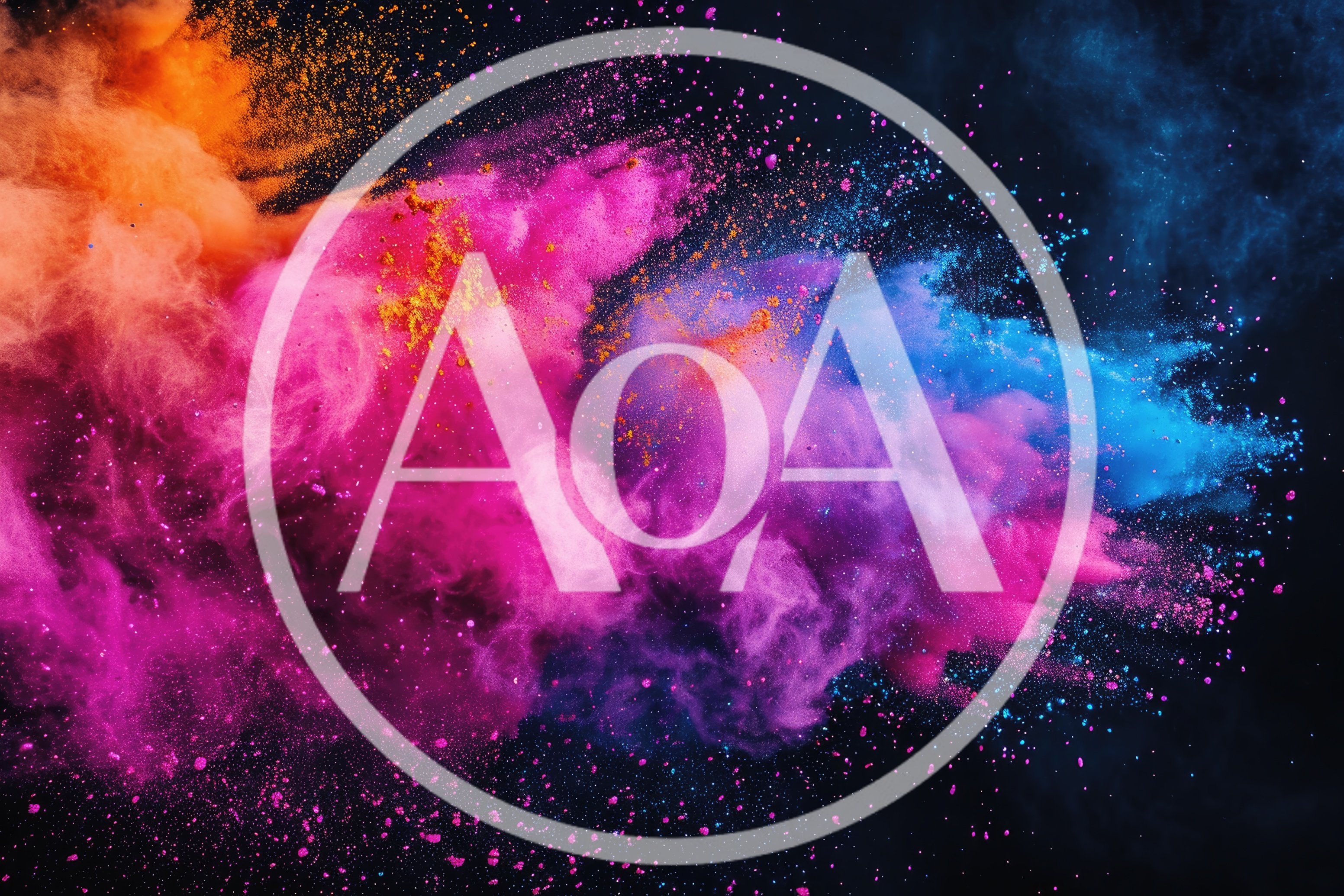 Vibrant Multi-Colored Powder Explosion Against Black Background
