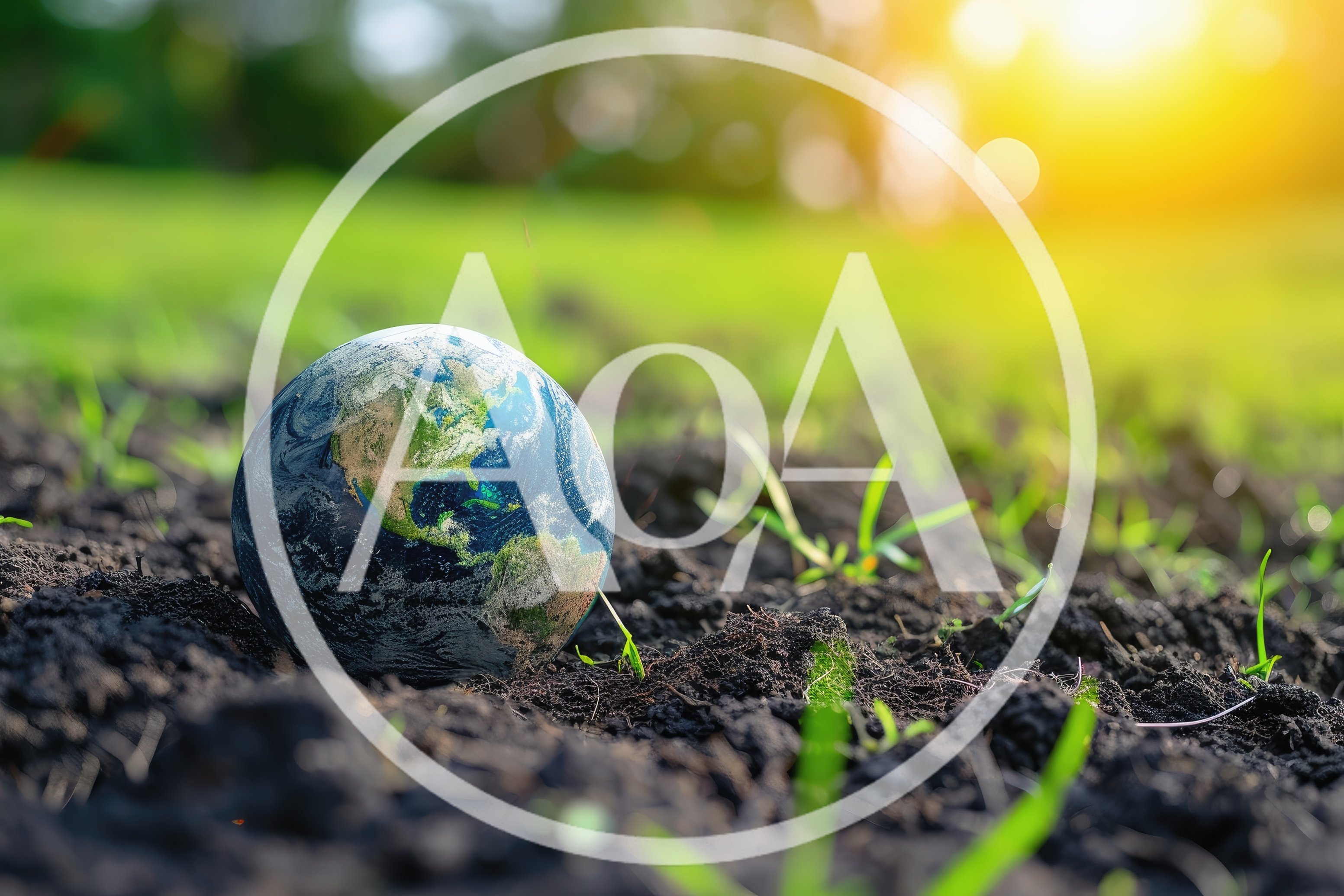 Miniature Earth Globe Resting On Fertile Soil