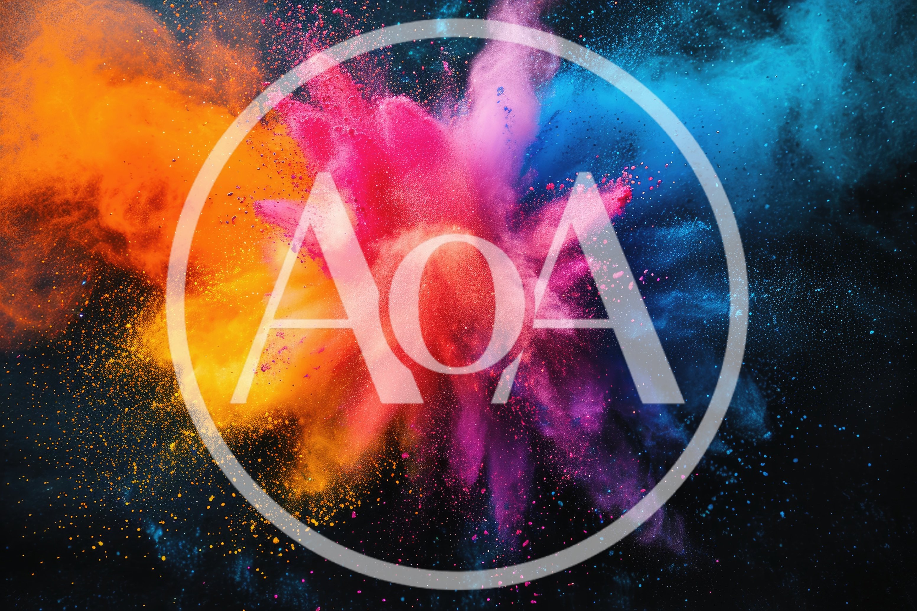 Vibrant Multi-Colored Powder Explosion Against Black Background
