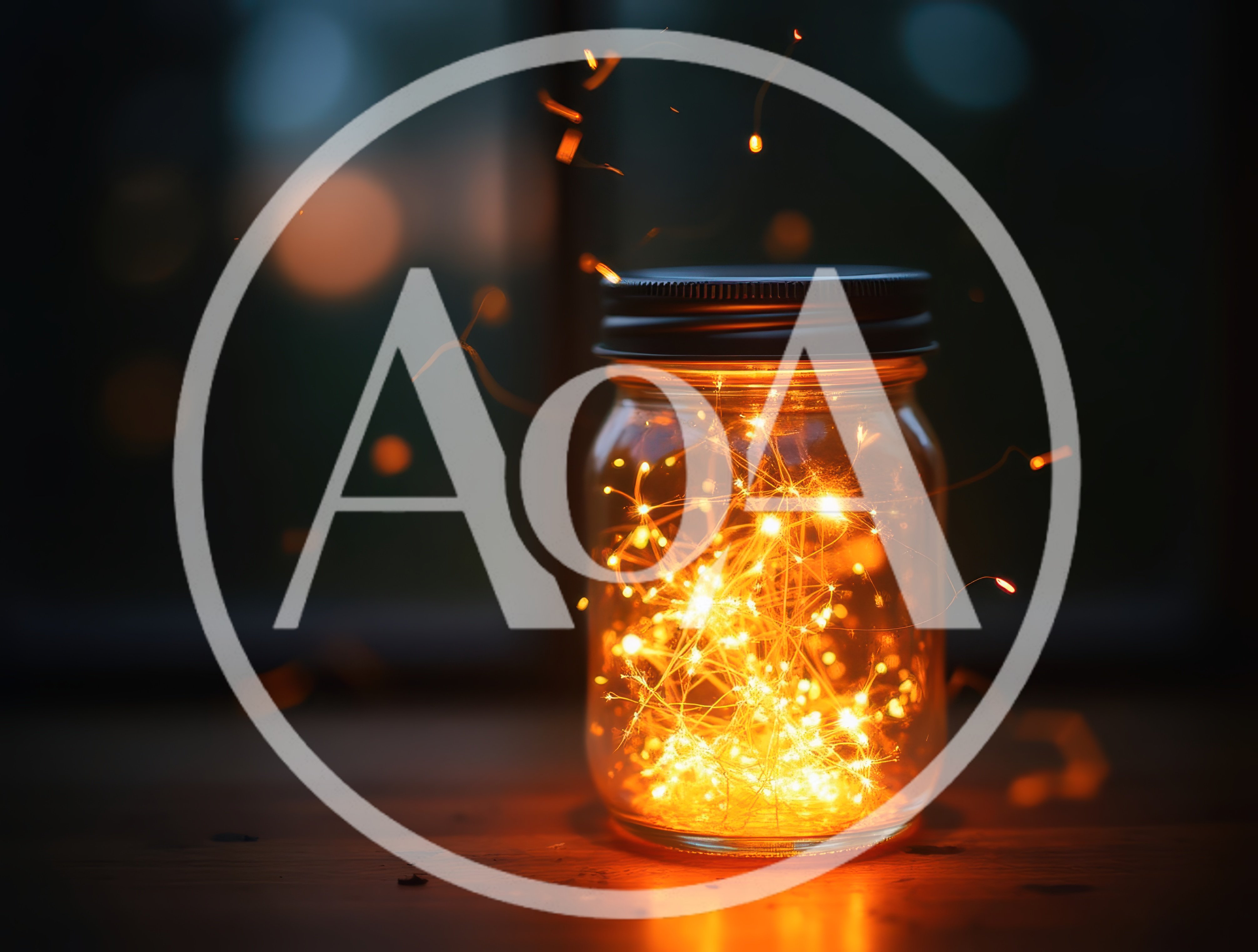 Glowing Sparklers Inside A Glass Mason Jar
