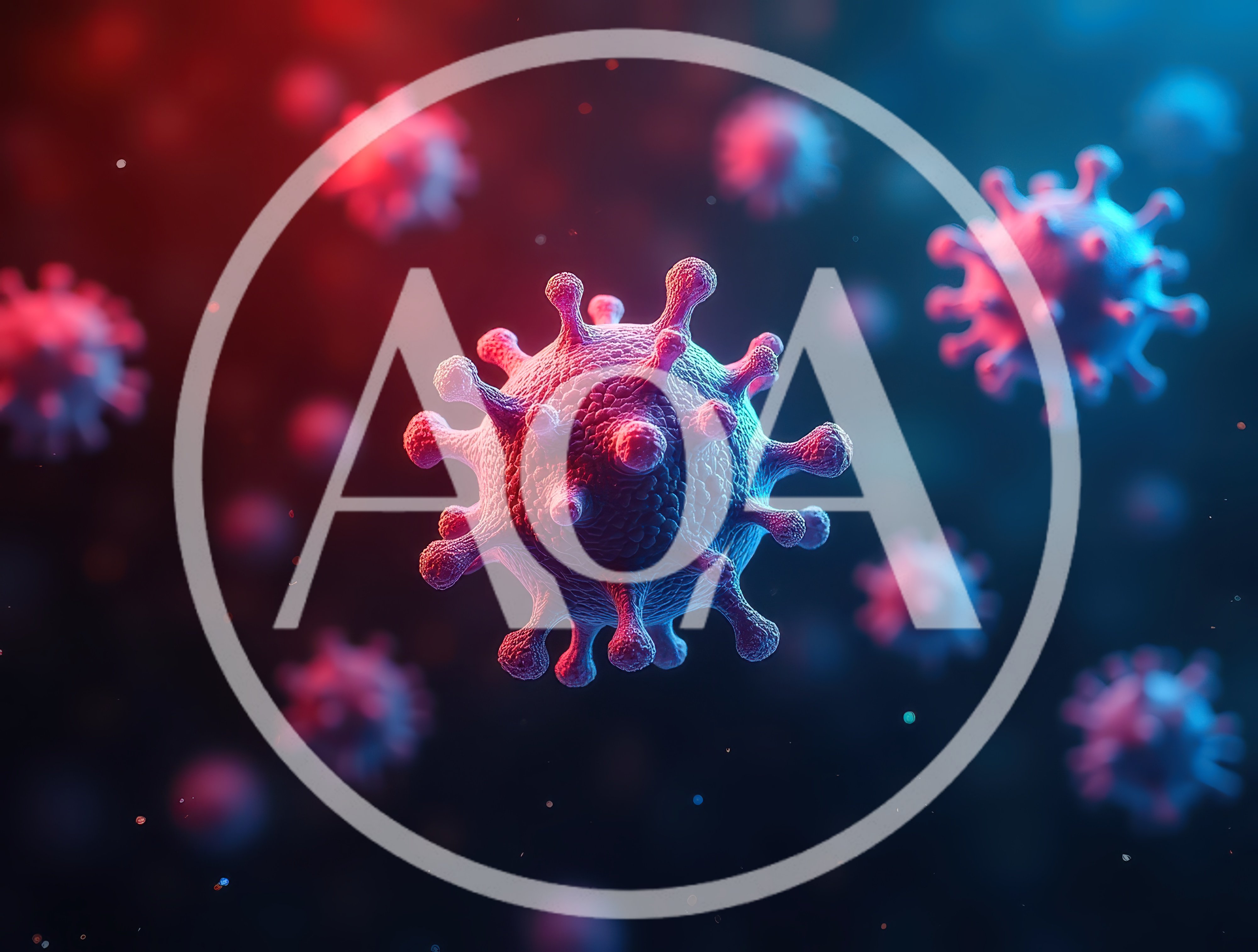 3D Render of Coronavirus Particles Under Microscope