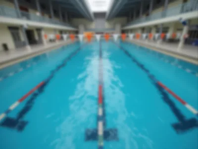 Empty Indoor Swimming Pool With Lane Markers