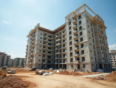 Unfinished Residential Apartment Building Under Construction