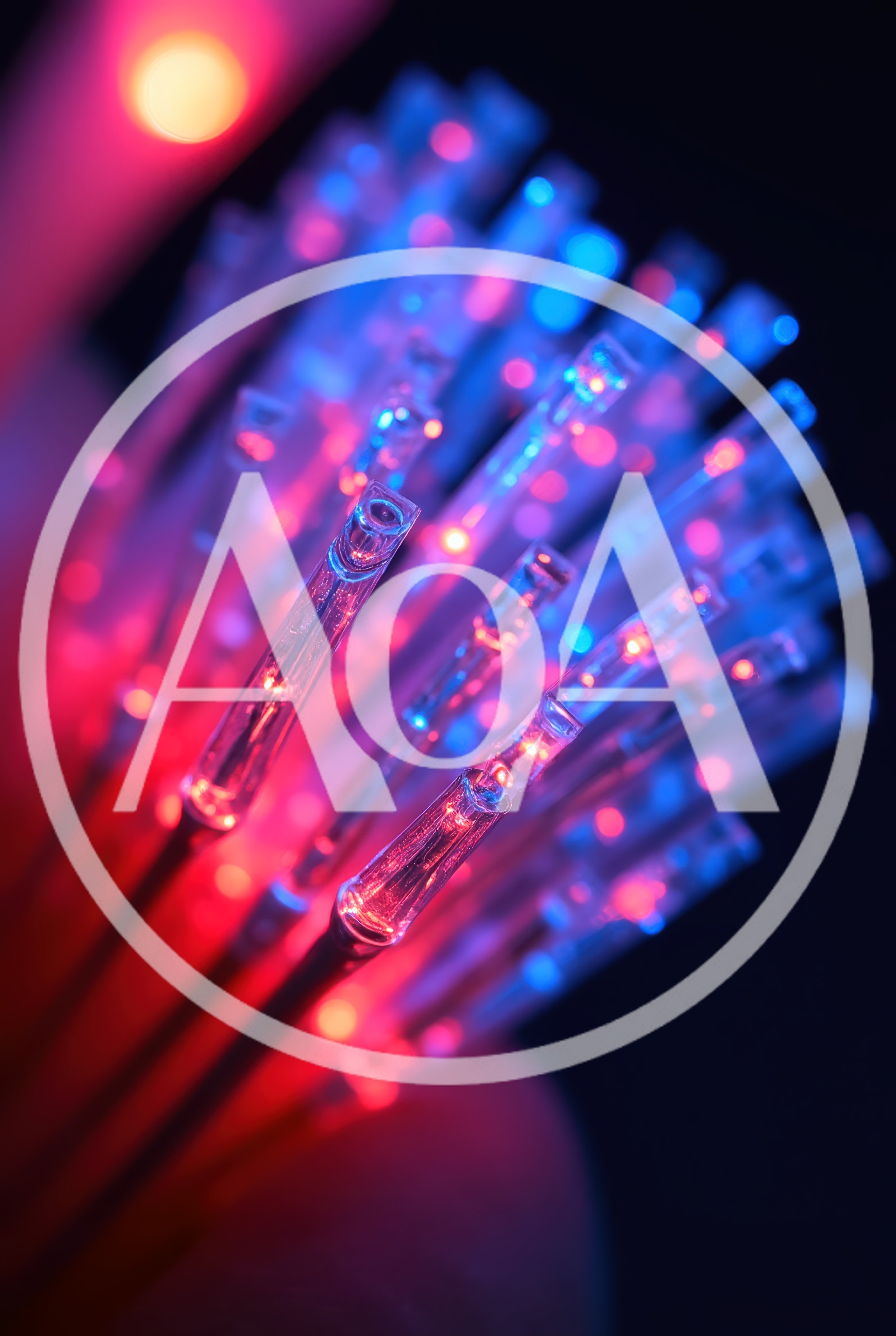 Macro View Of Glowing Fiber Optic Light Strands