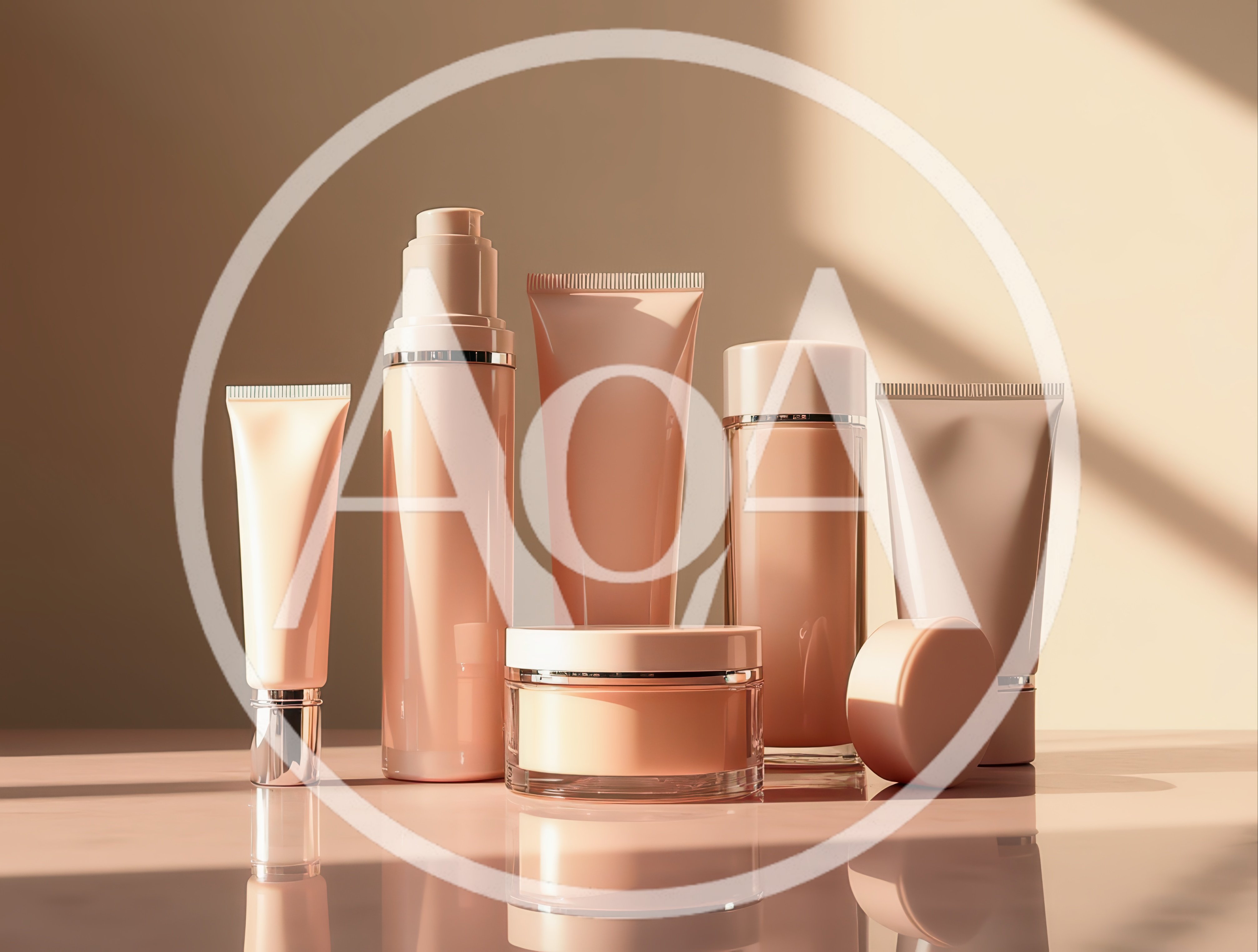 Collection Of Luxury Skincare Cosmetic Bottles