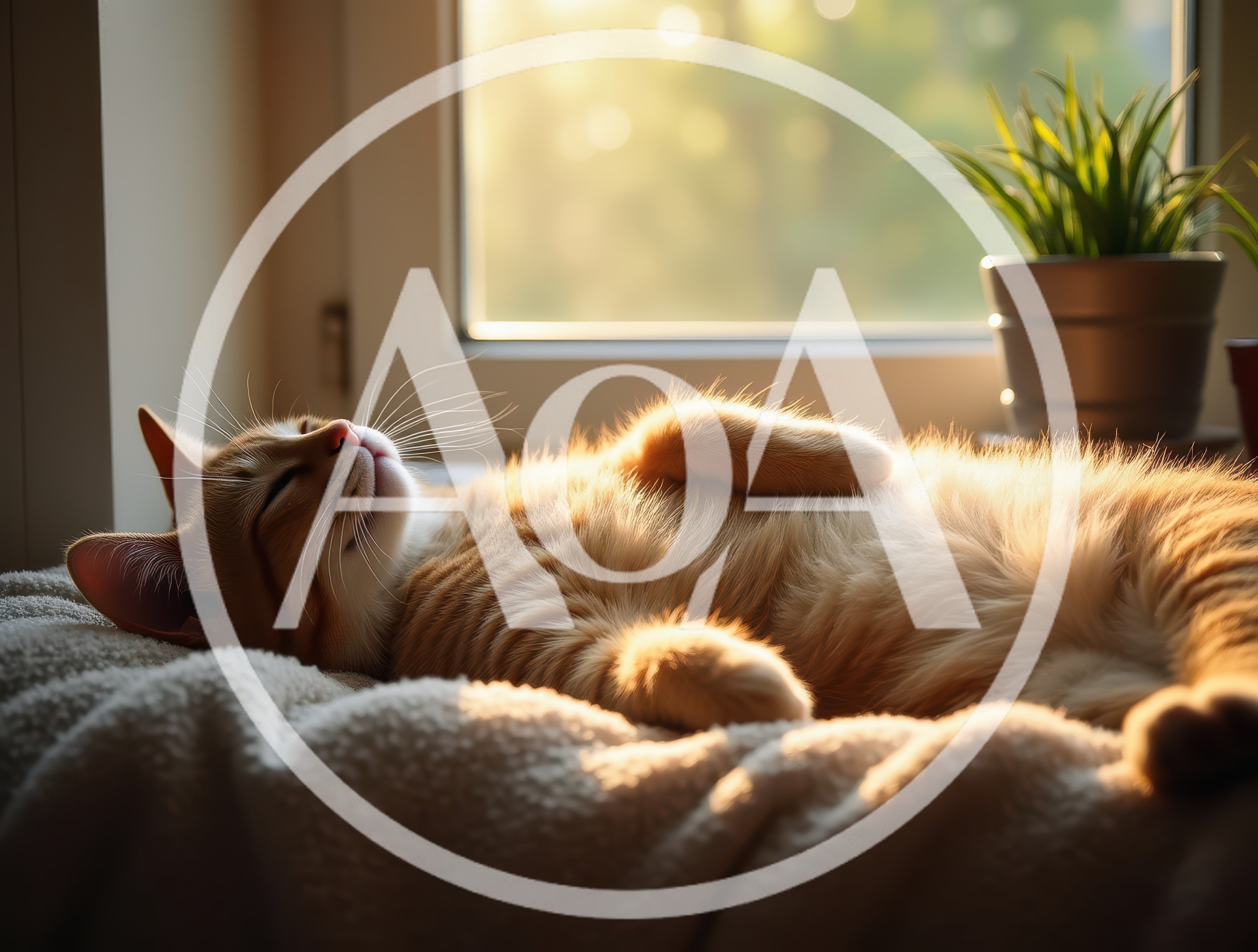 Ginger Cat Sleeping Peacefully On A Sunny Windowsill