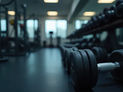 Dumbbell Rack In A Modern Fitness Center