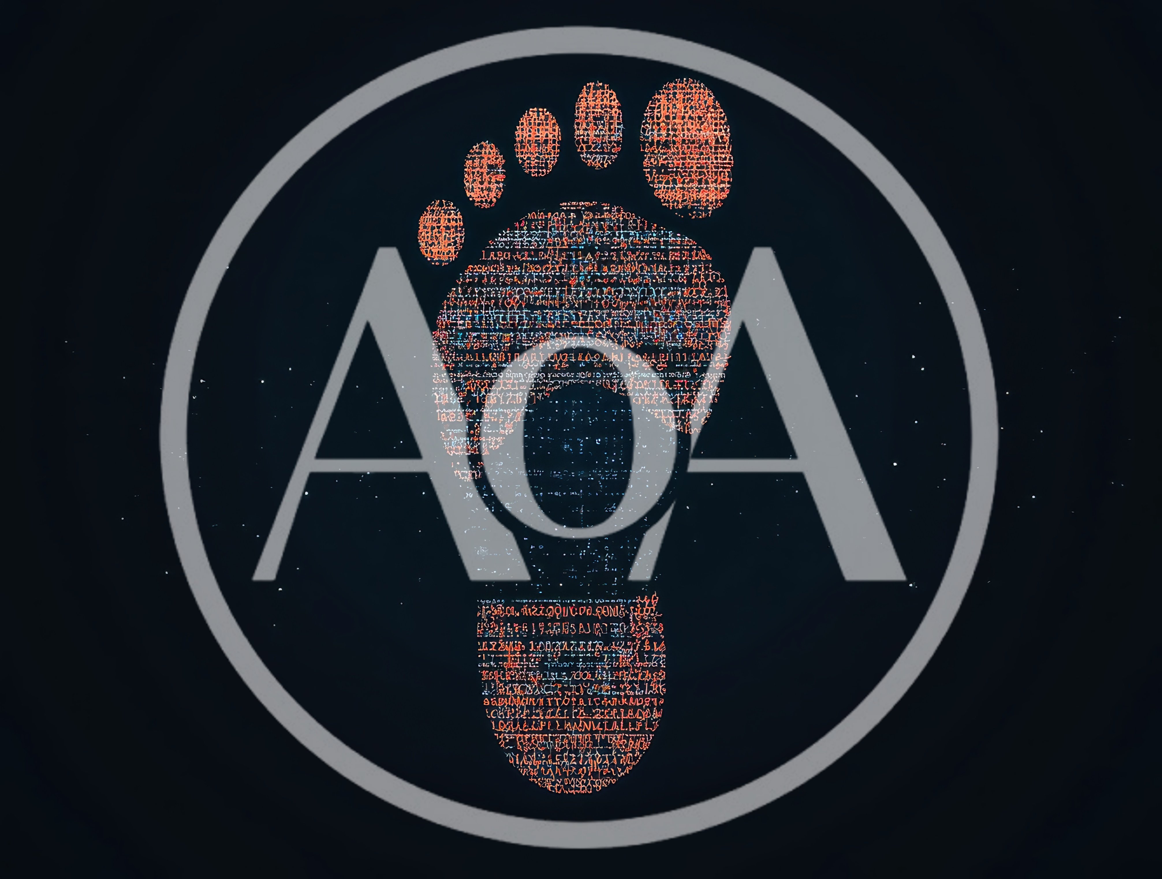 Digital Footprint Concept With Glowing Data Characters