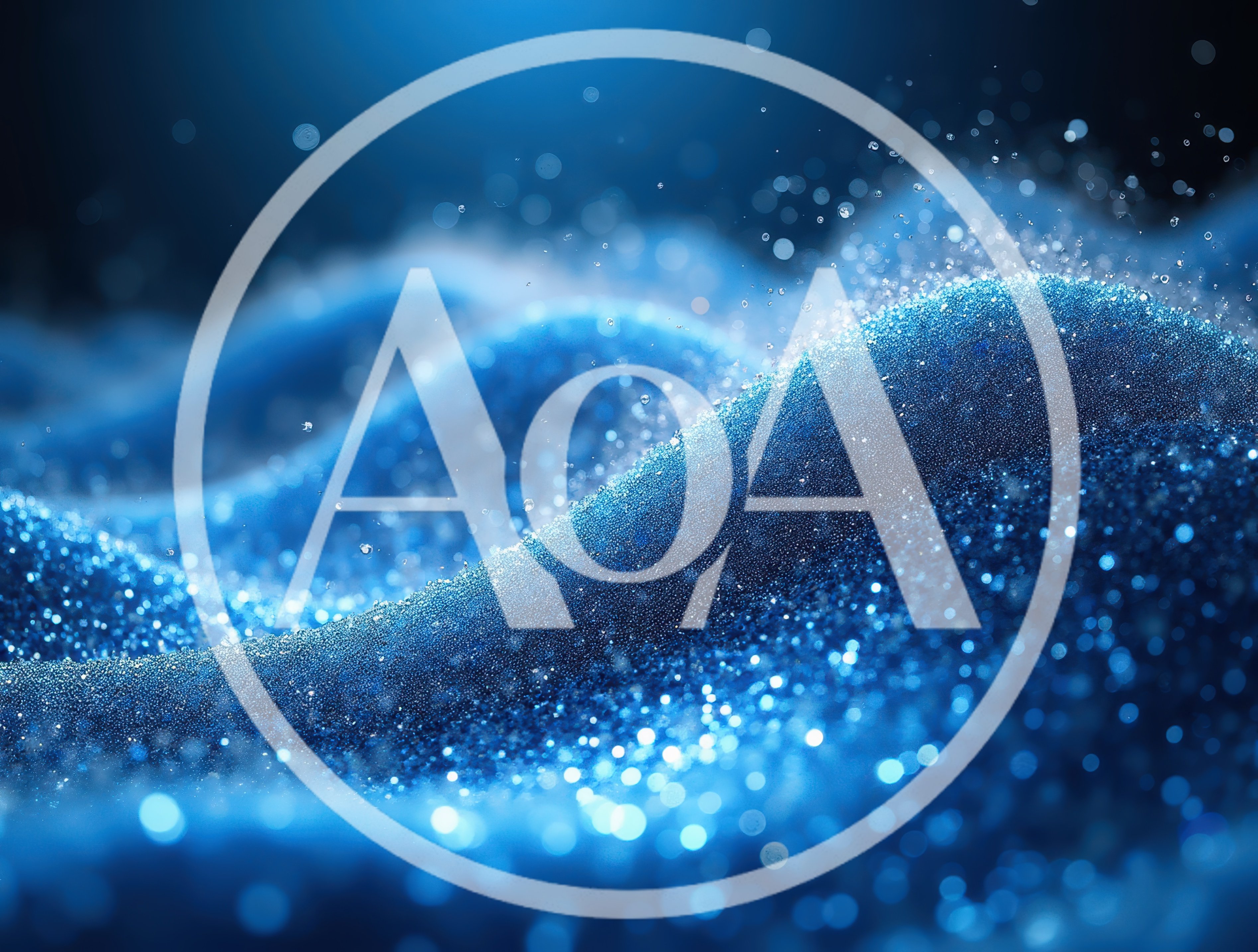 Abstract Blue Glitter Waves With Floating Particles