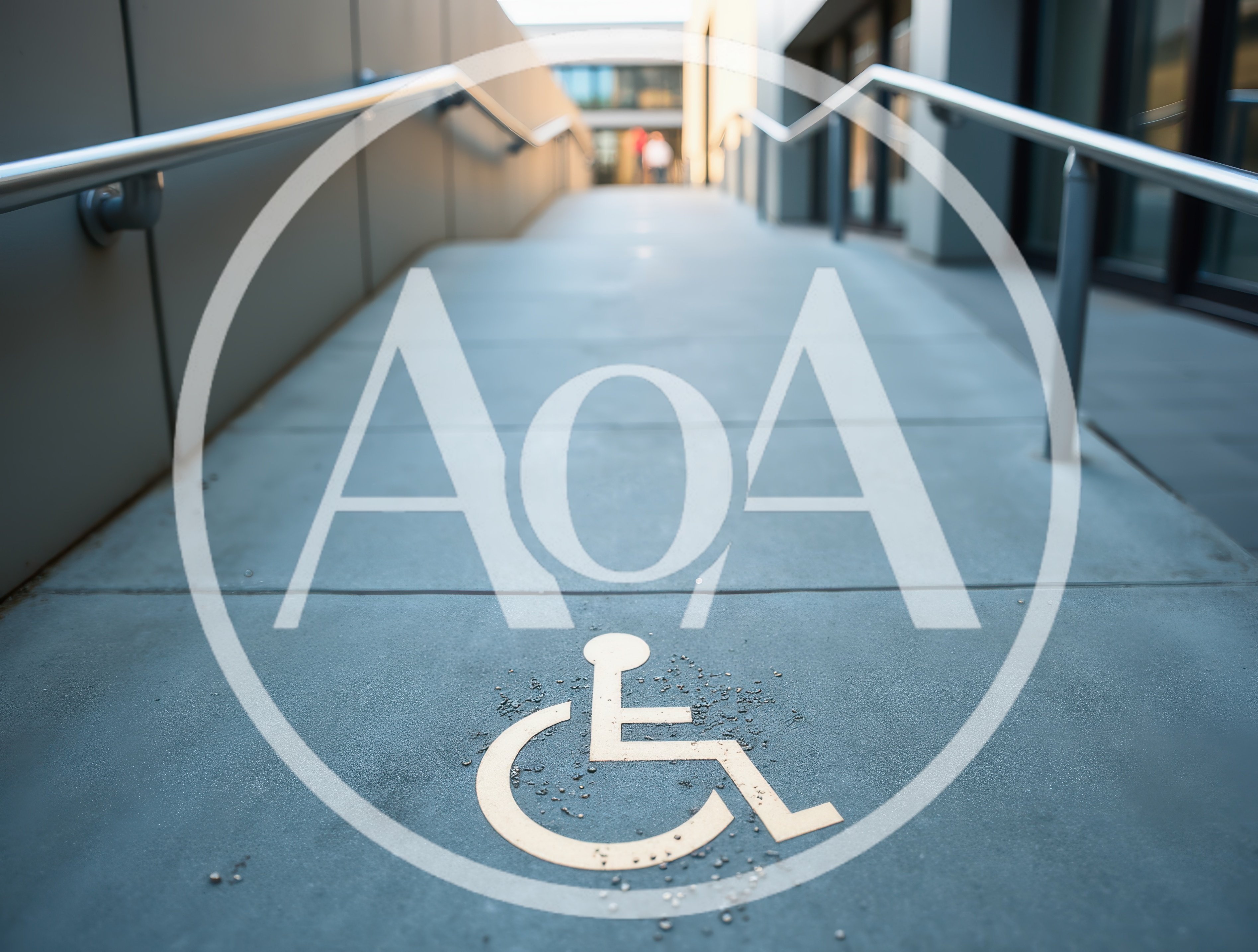 Wheelchair Accessible Ramp With International Symbol