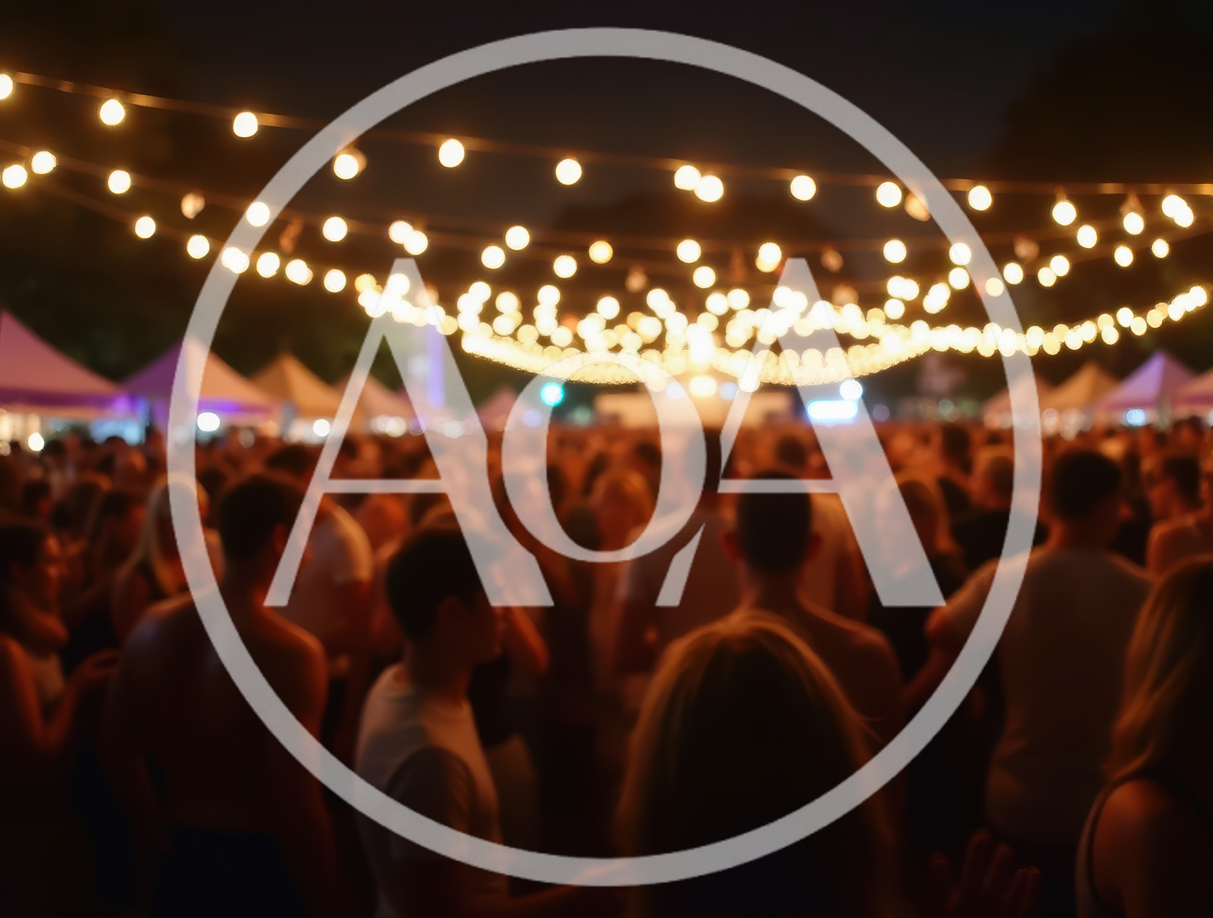 Crowd Enjoying Outdoor Music Festival at Night