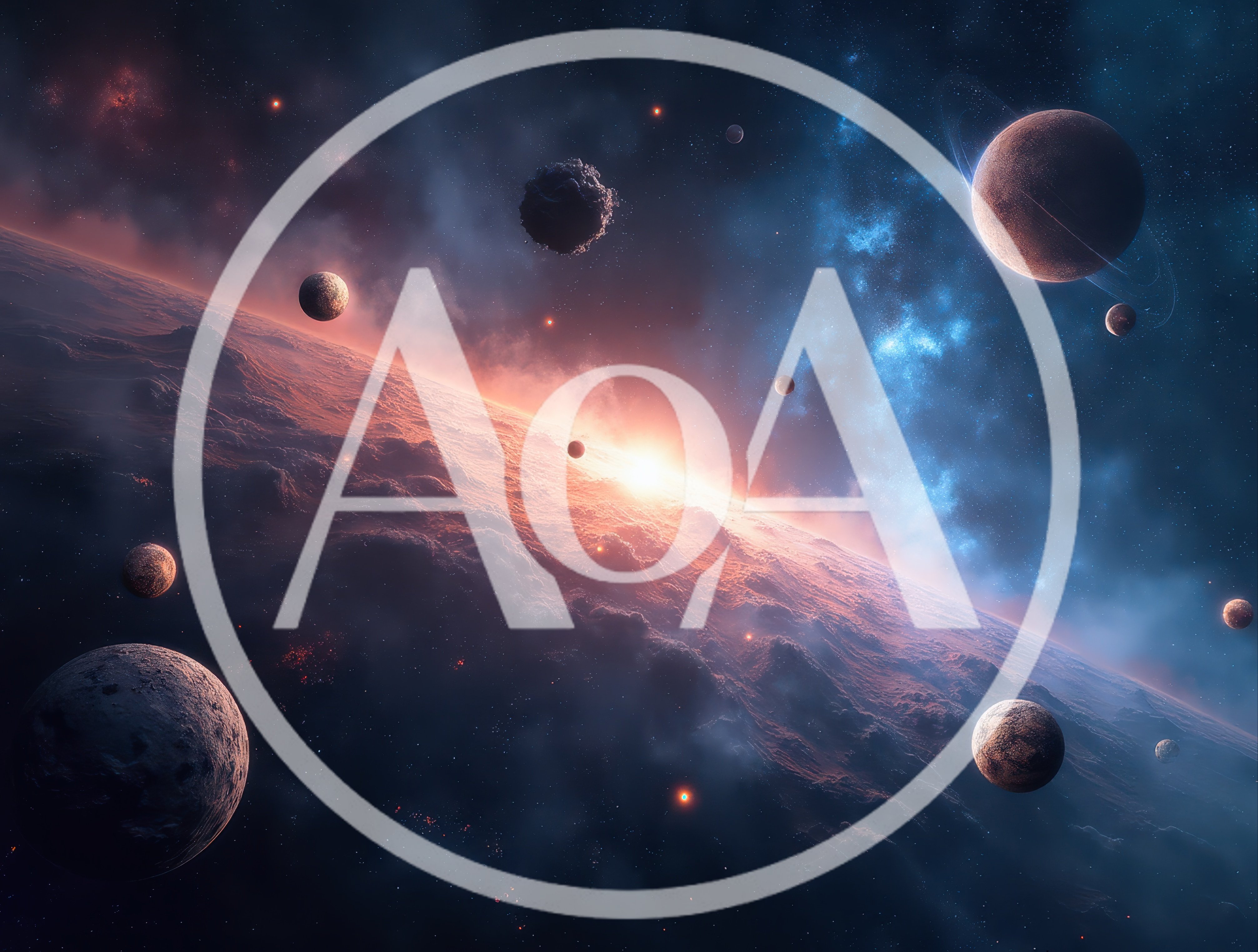 Cinematic Space Landscape With Multiple Planets And Nebula