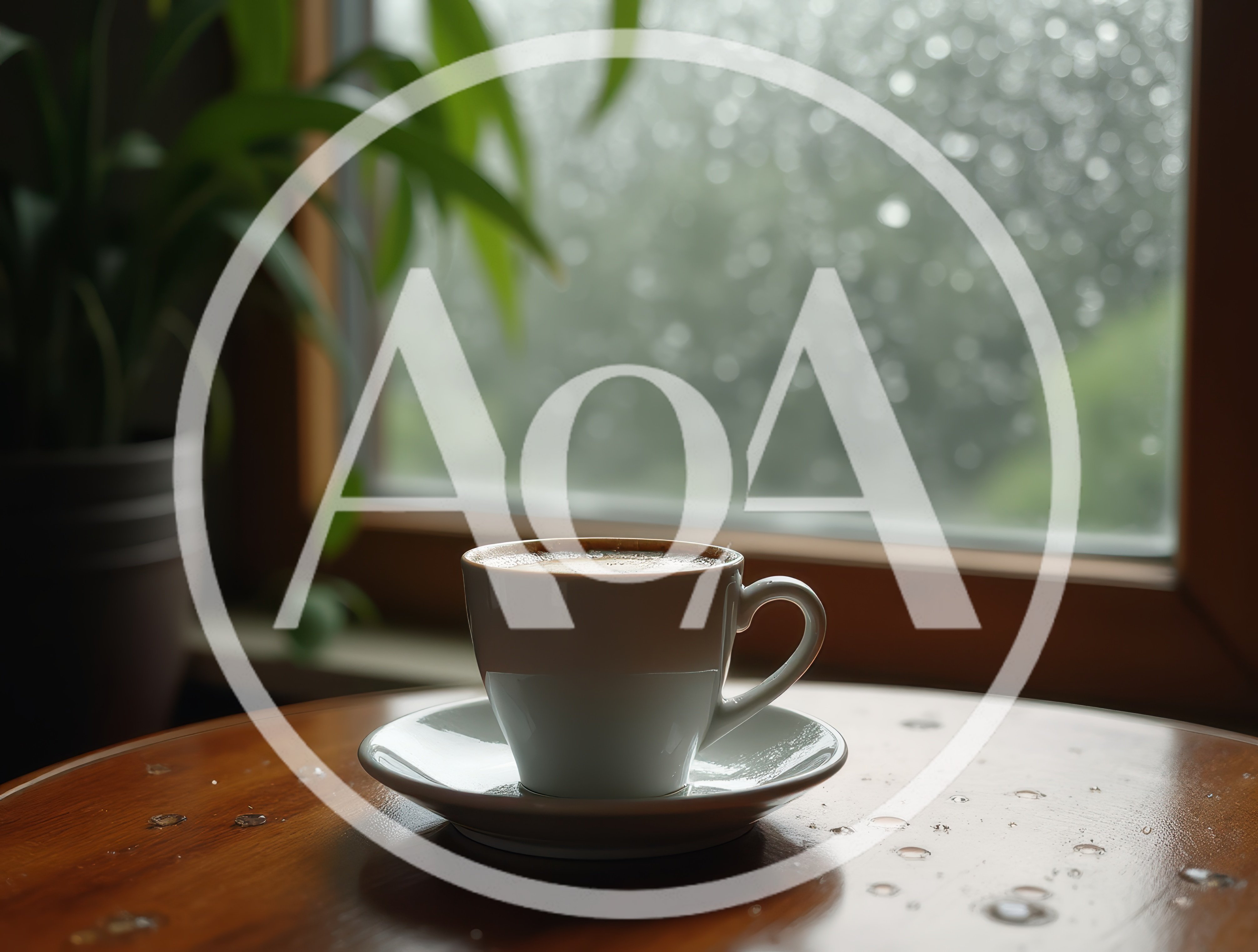 Cup Of Coffee On A Rainy Day