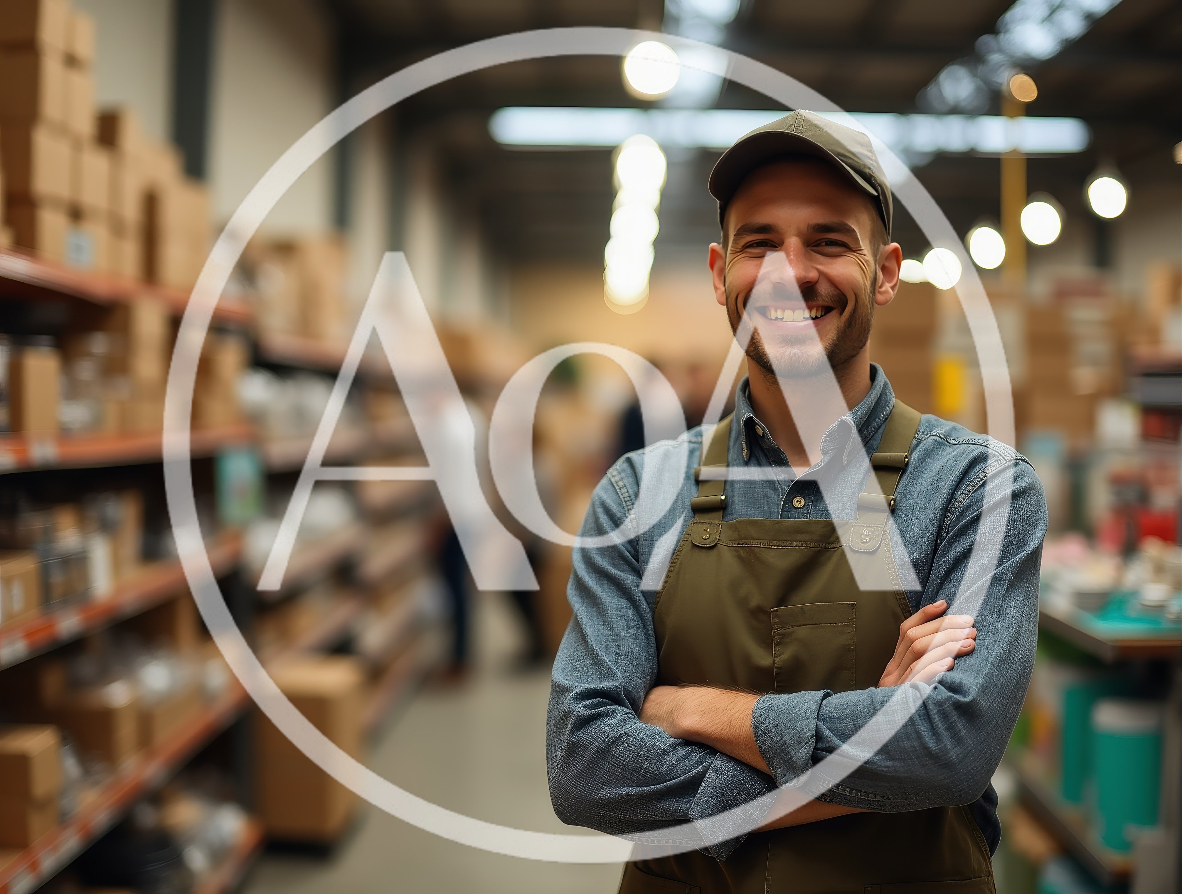 Smiling Warehouse Worker Standing In A Distribution Center