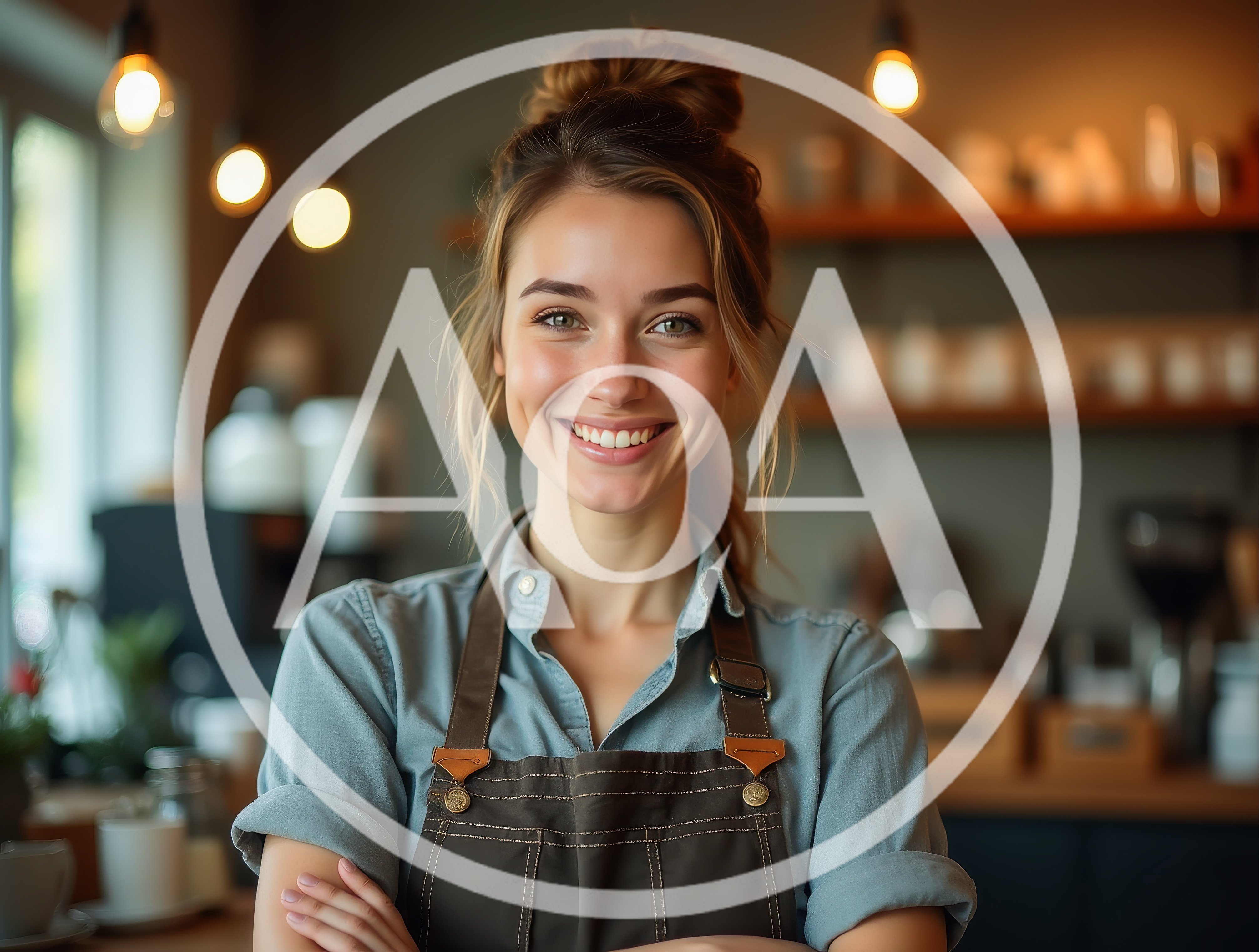 Smiling Female Barista Standing In A Coffee Shop