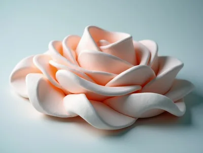 Minimalist Pale Pink Sculptural Rose Flower