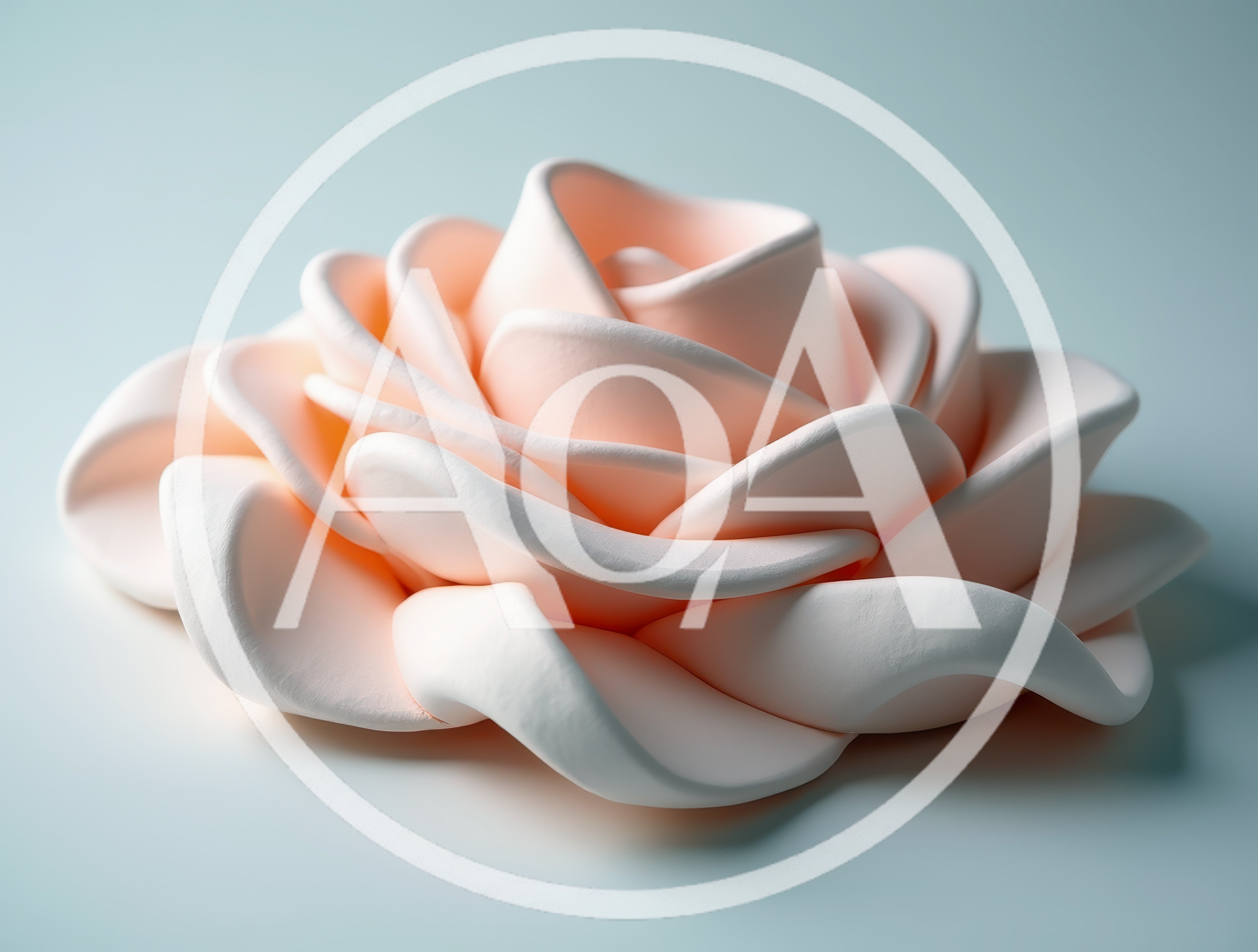 Minimalist Pale Pink Sculptural Rose Flower