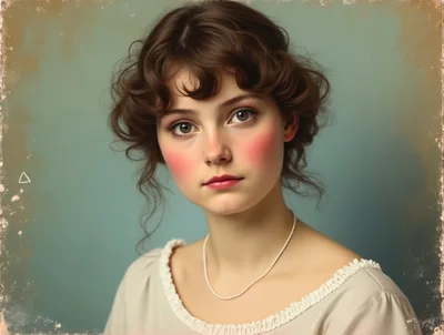 Portrait Of A Young Woman In Vintage Style