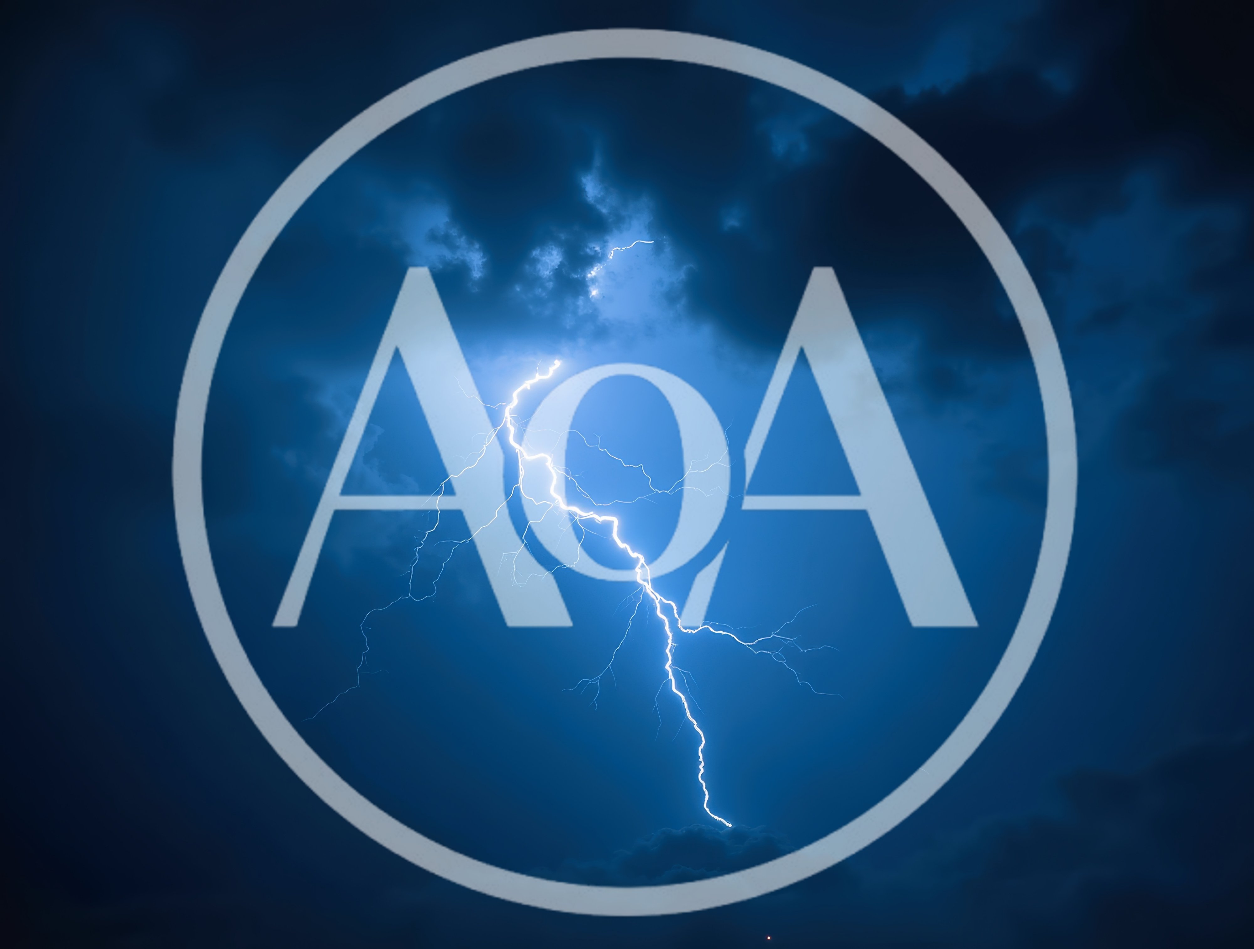 Bright Lightning Bolt Striking Through Dark Storm Clouds