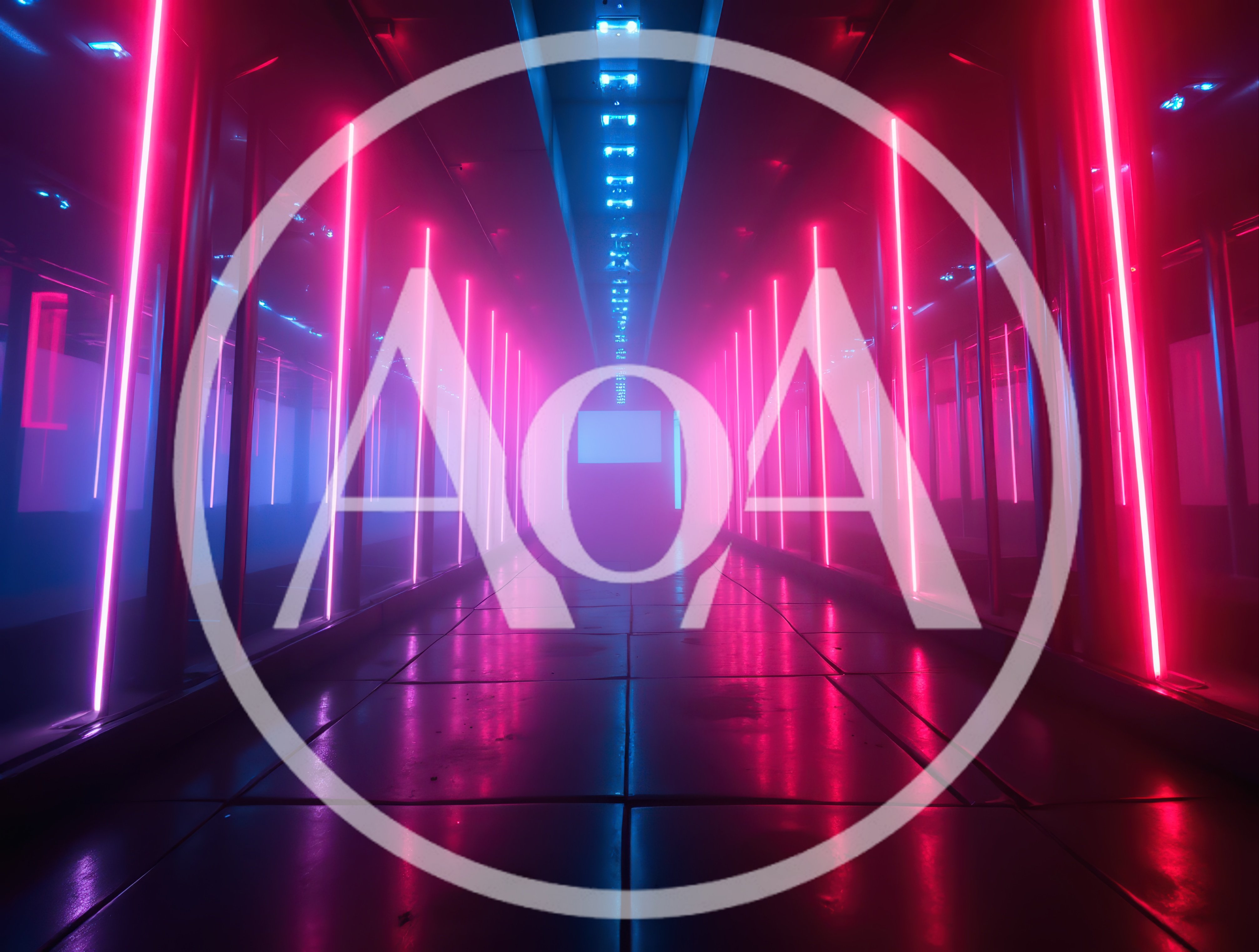 Futuristic Neon Corridor With Glowing Pink Light Strips