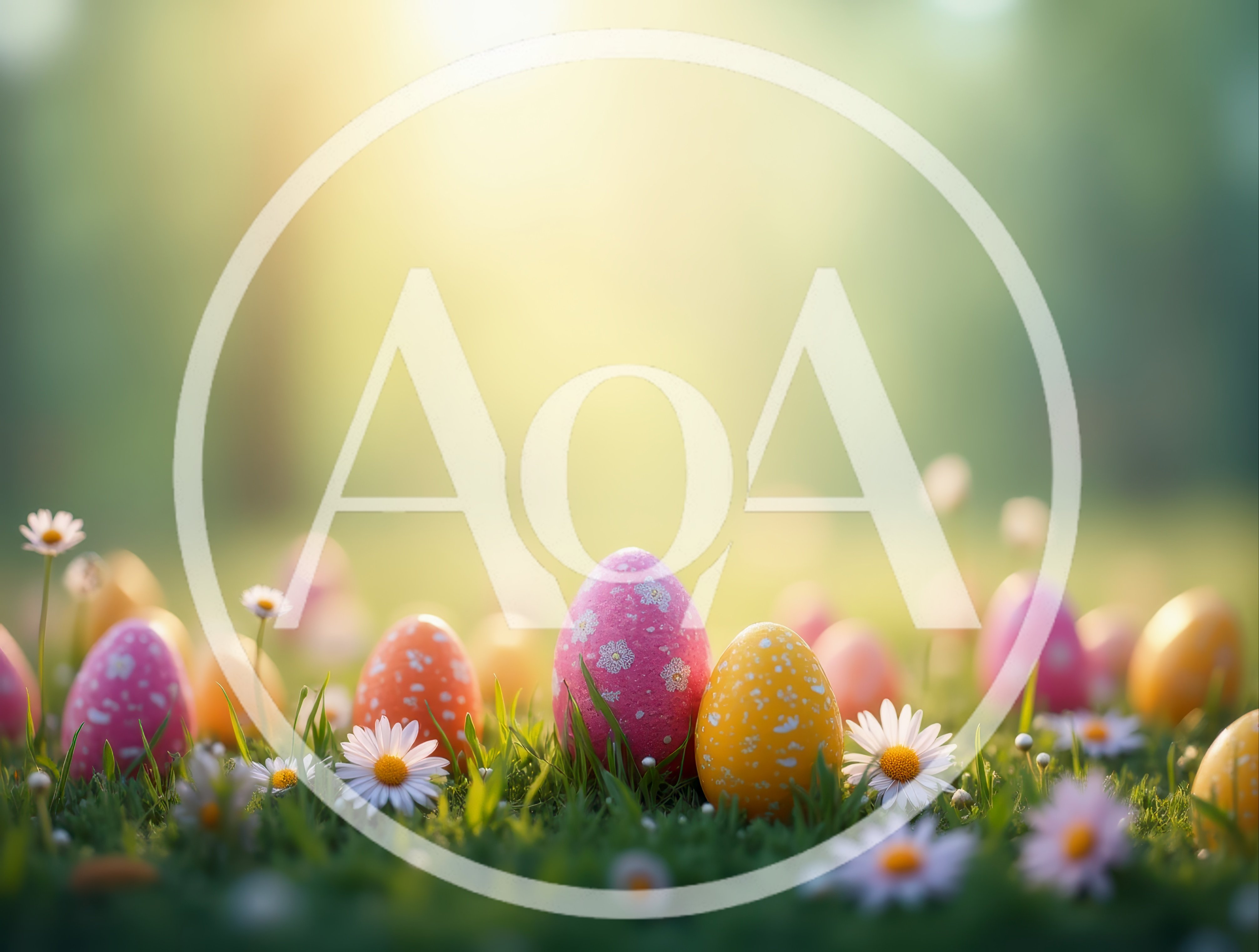 Colorful Easter Eggs Nestled In A Sunny Meadow