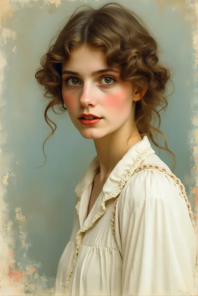 Portrait Of A Young Woman In Vintage Style