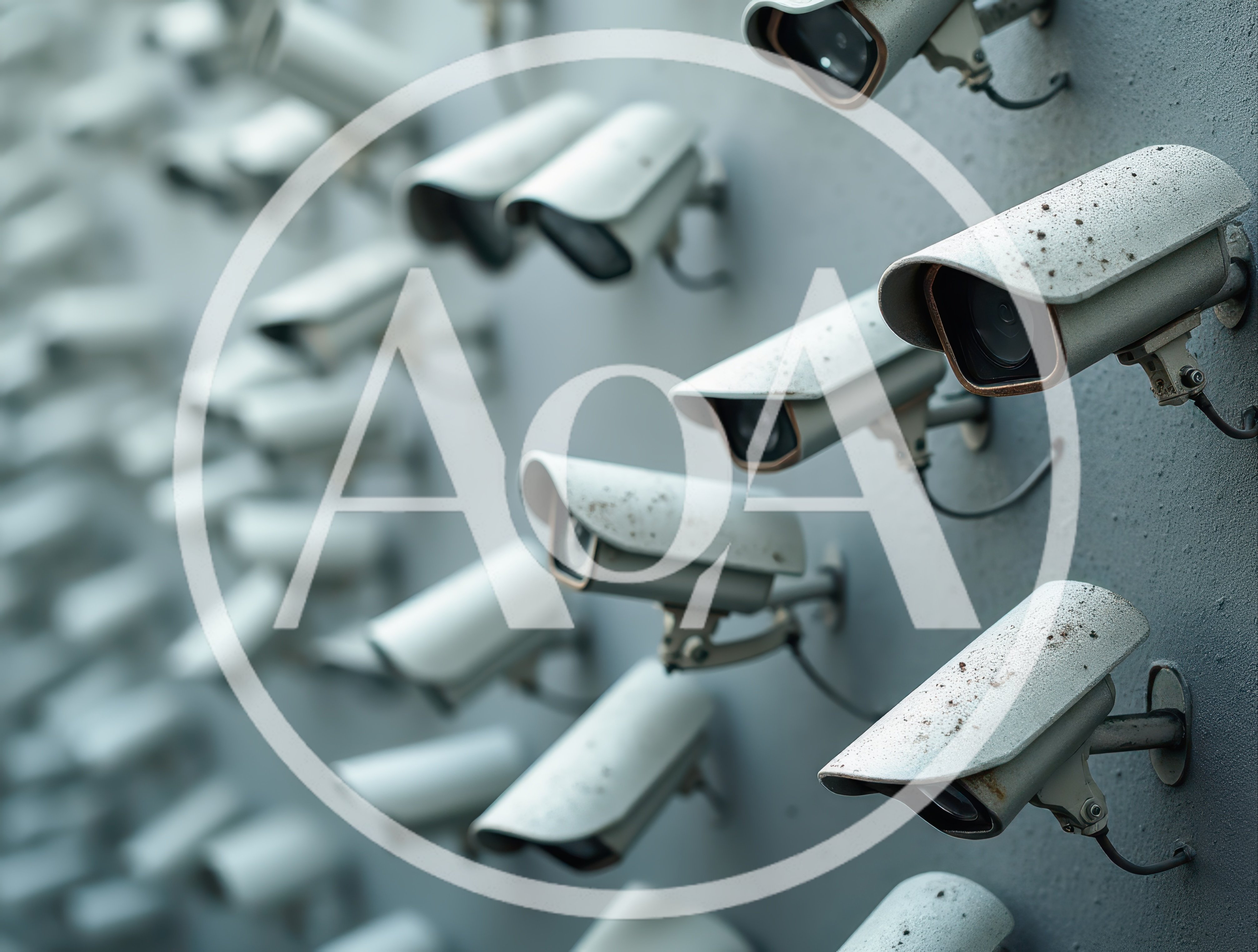 Multiple Security Cameras Mounted on a Gray Wall
