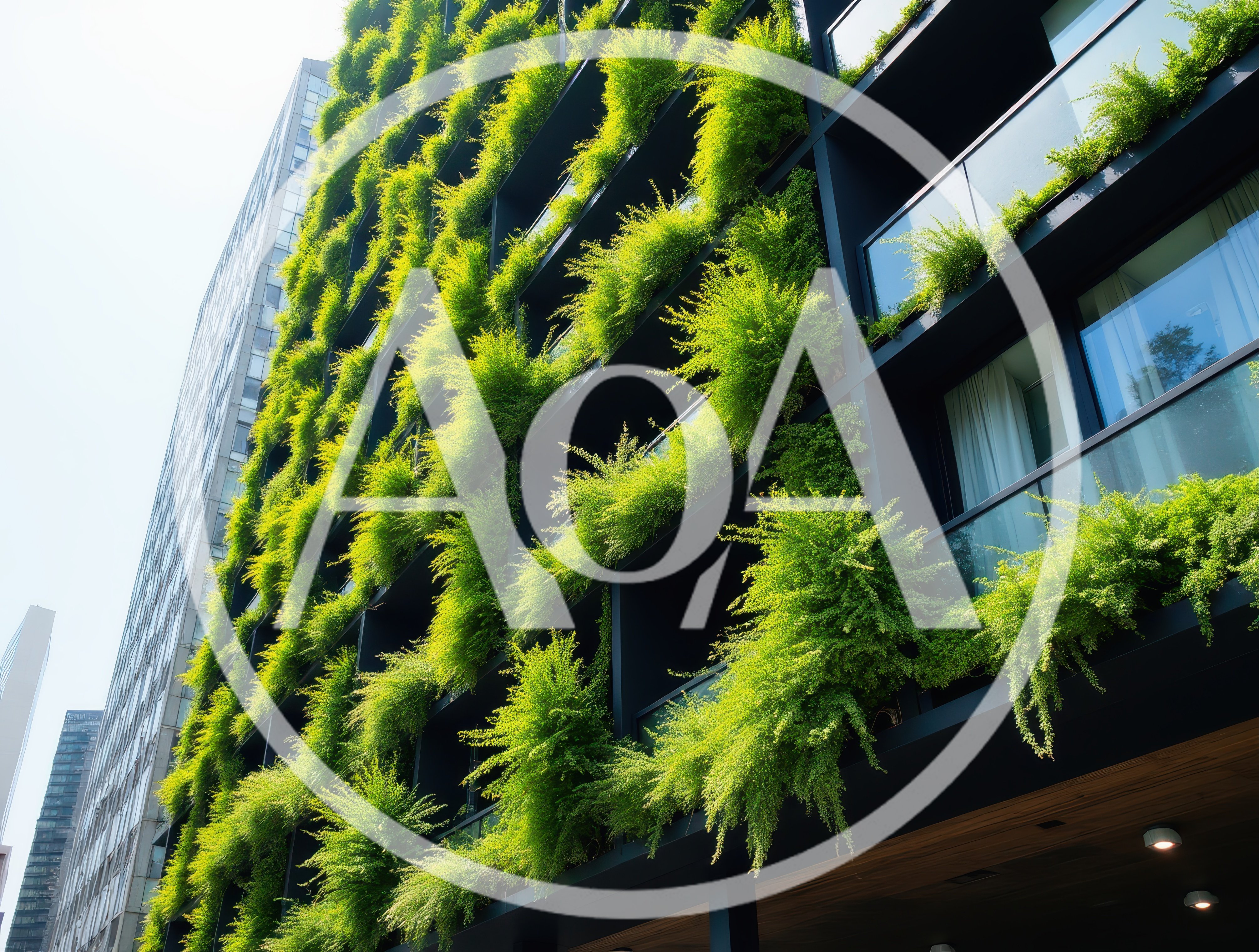 Modern Skyscraper With Lush Vertical Garden Facade