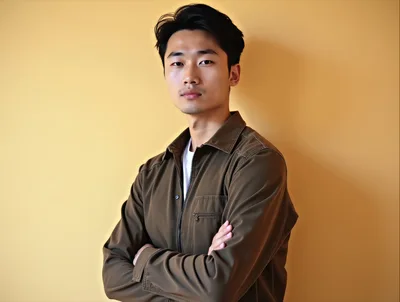 Young Asian Man Posing With Arms Crossed