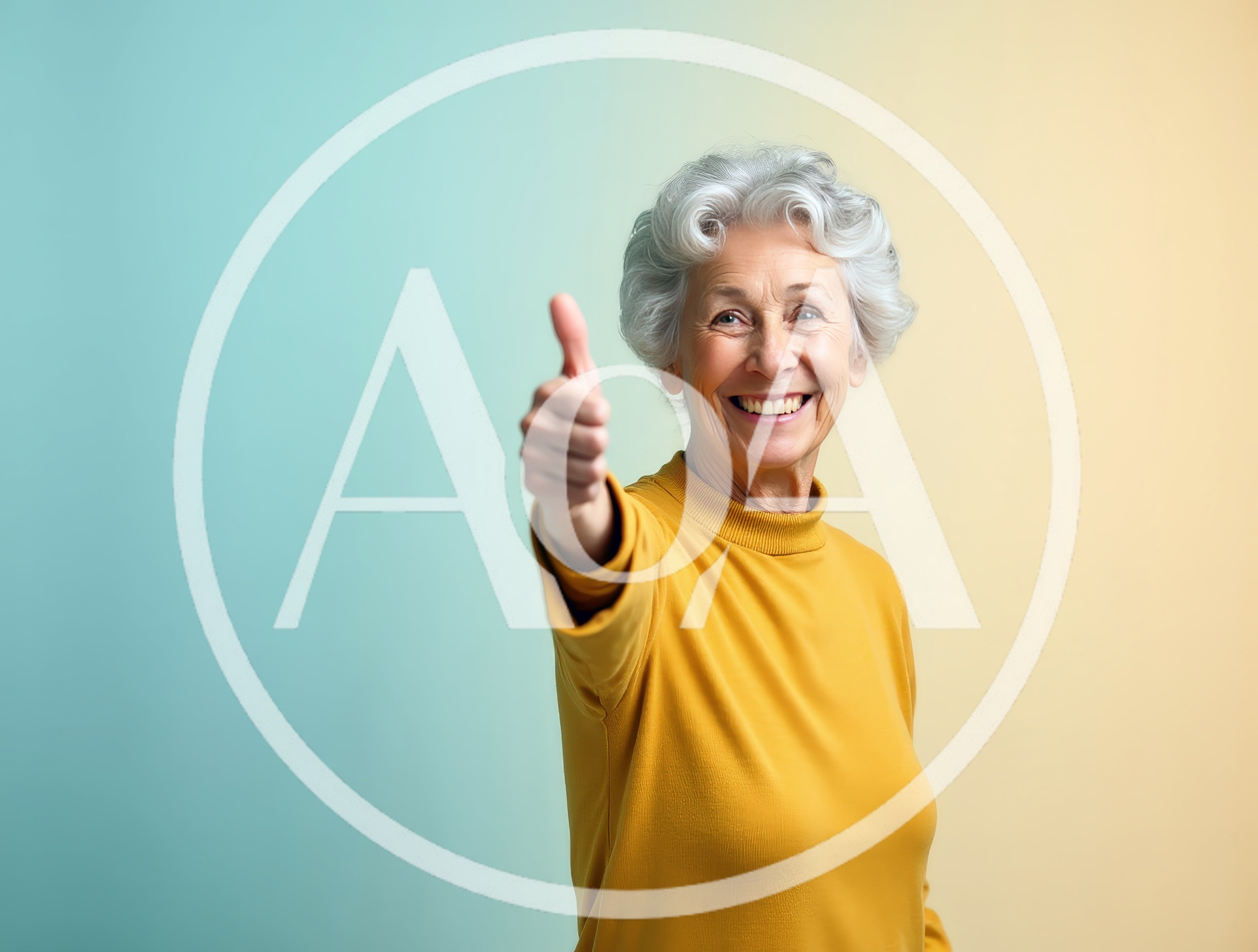Happy Senior Woman Giving A Thumbs Up Gesture