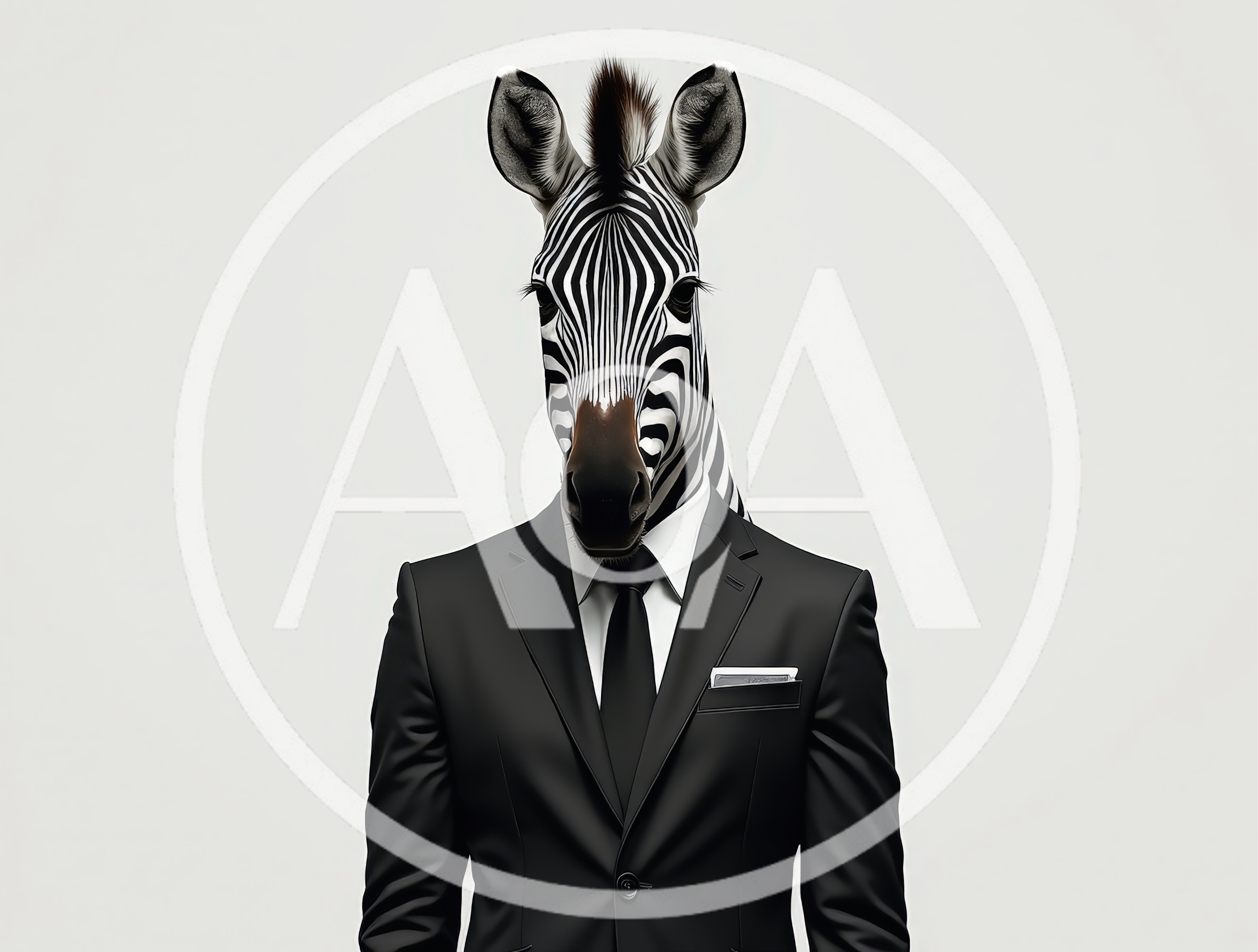 Zebra Head Businessman In A Black Suit