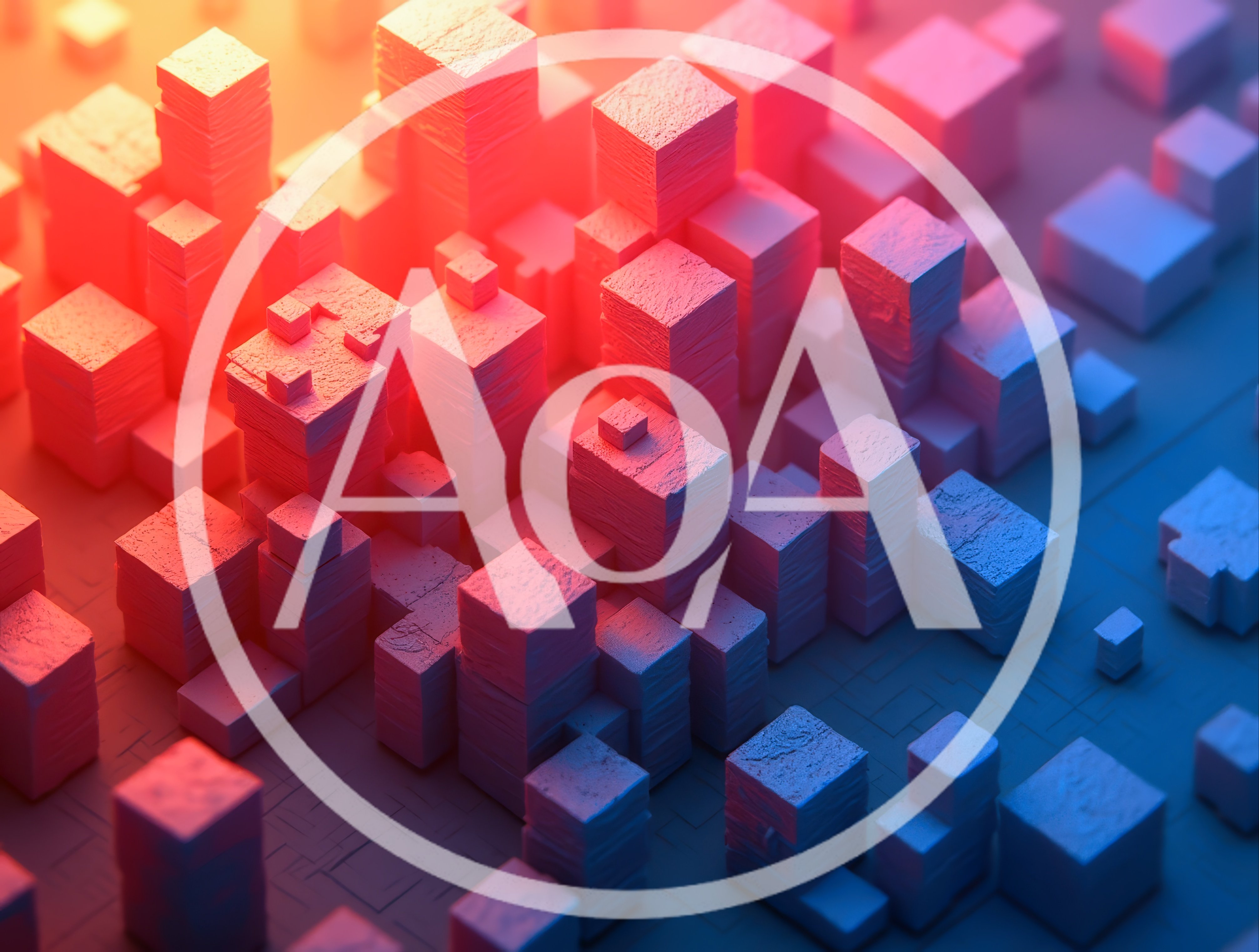 Abstract 3D Isometric Cityscape With Neon Lighting
