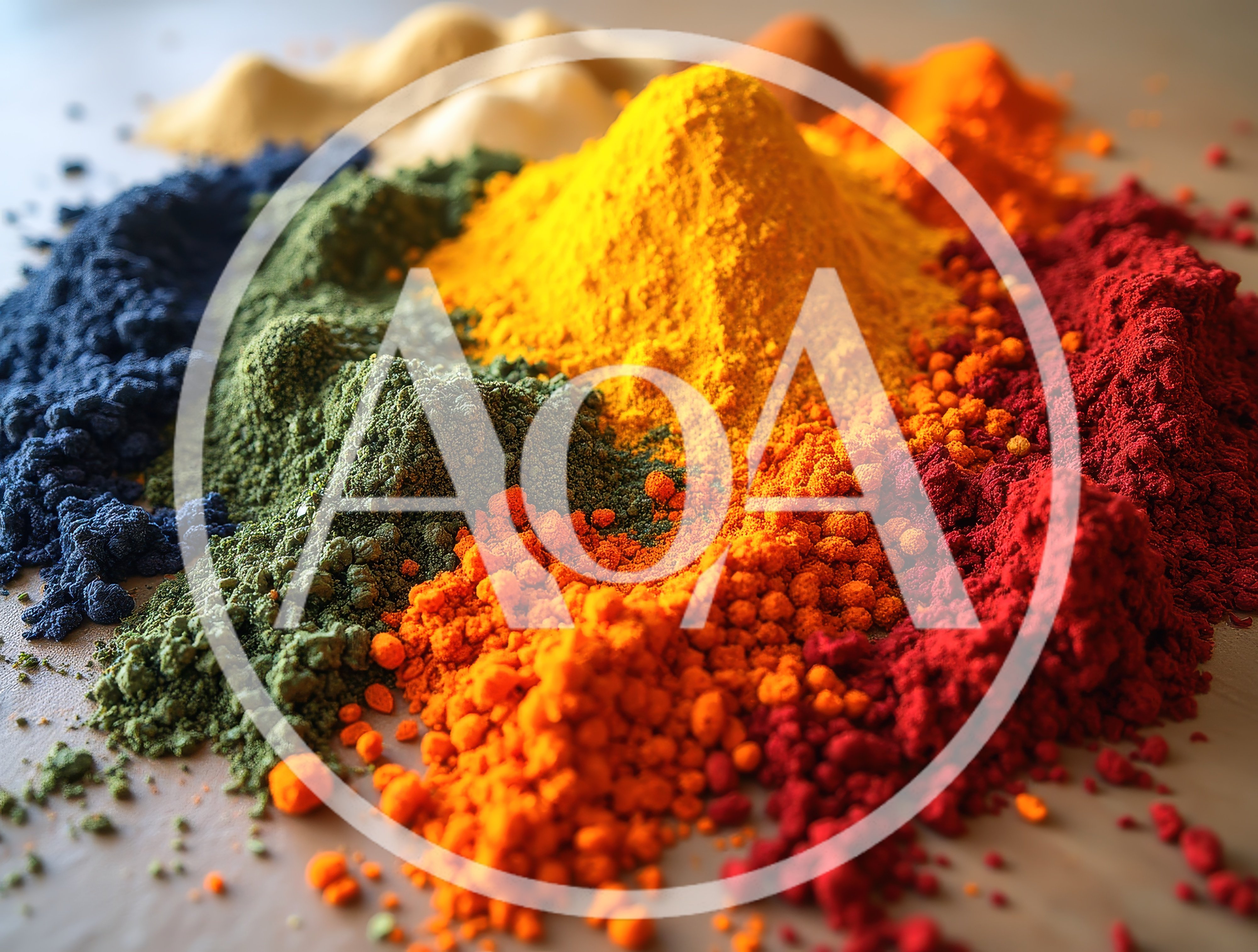 Vibrant Piles Of Colorful Powdered Pigments