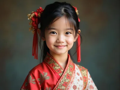 Portrait Of A Young Girl In Traditional Chinese Clothing