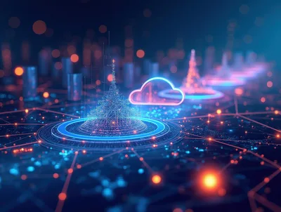Digital Cloud Computing Network Infrastructure Visualization