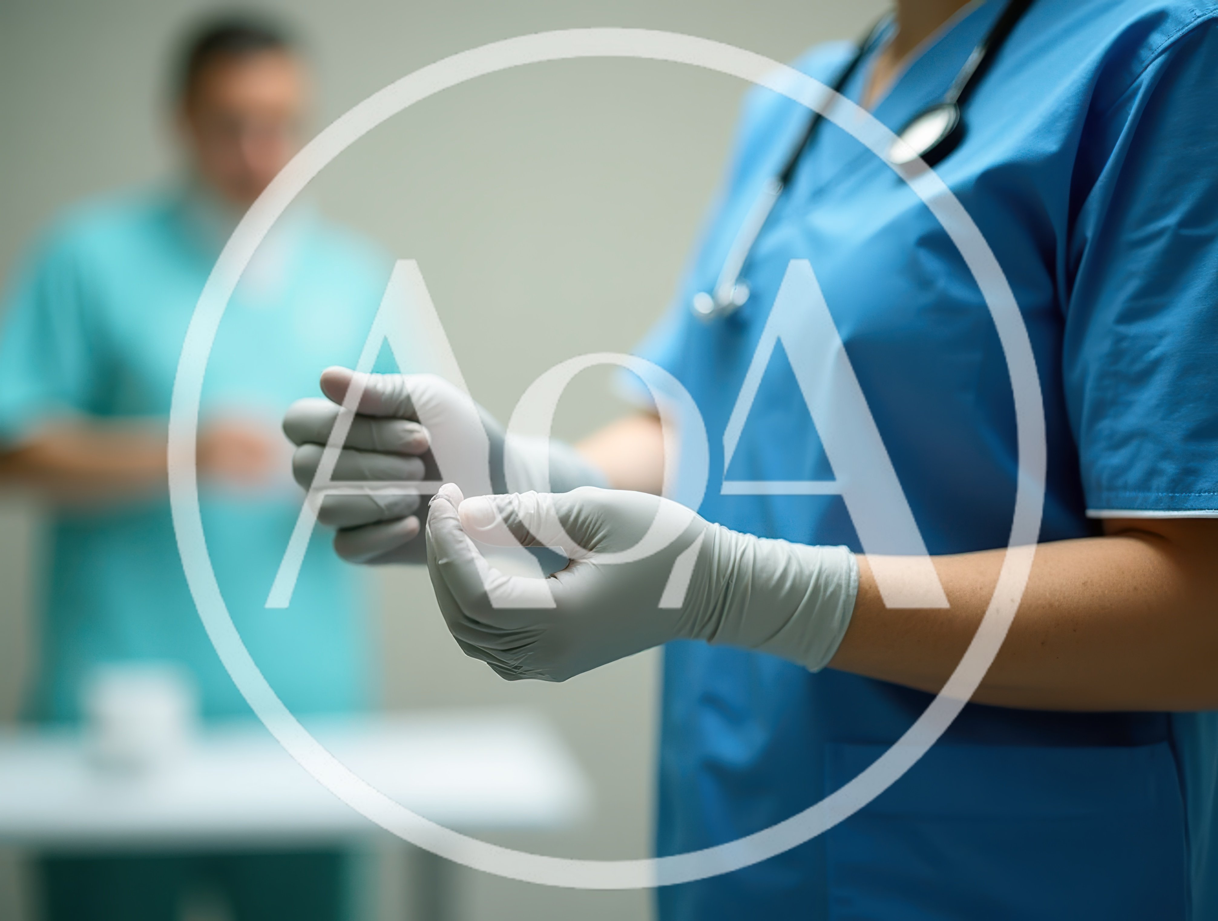 Medical Professional Preparing Sterile Gloves In Clinical Setting
