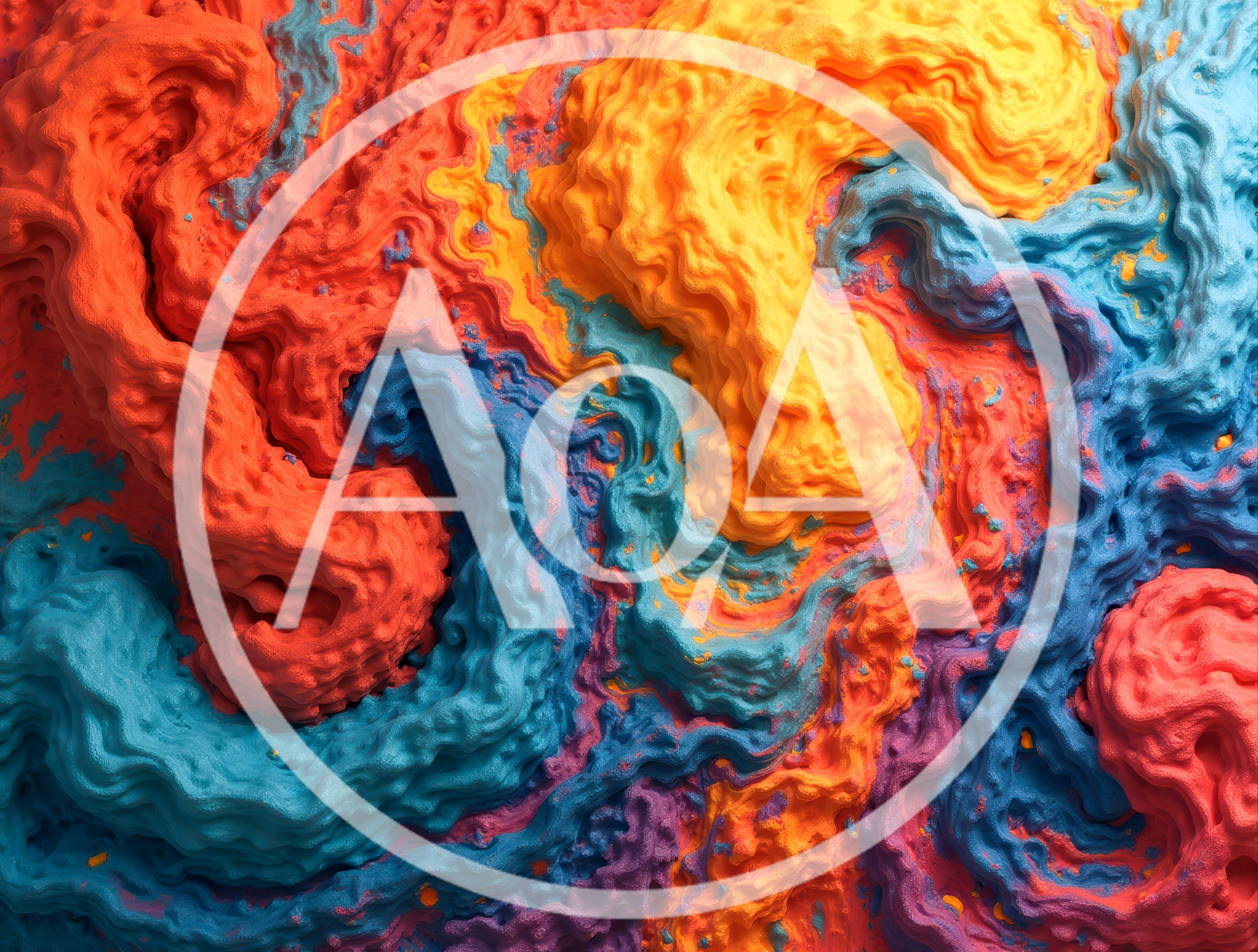 Abstract Swirling Colorful Textured Paint Surface