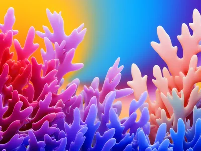 Abstract 3D Rendered Coral Reef Structures