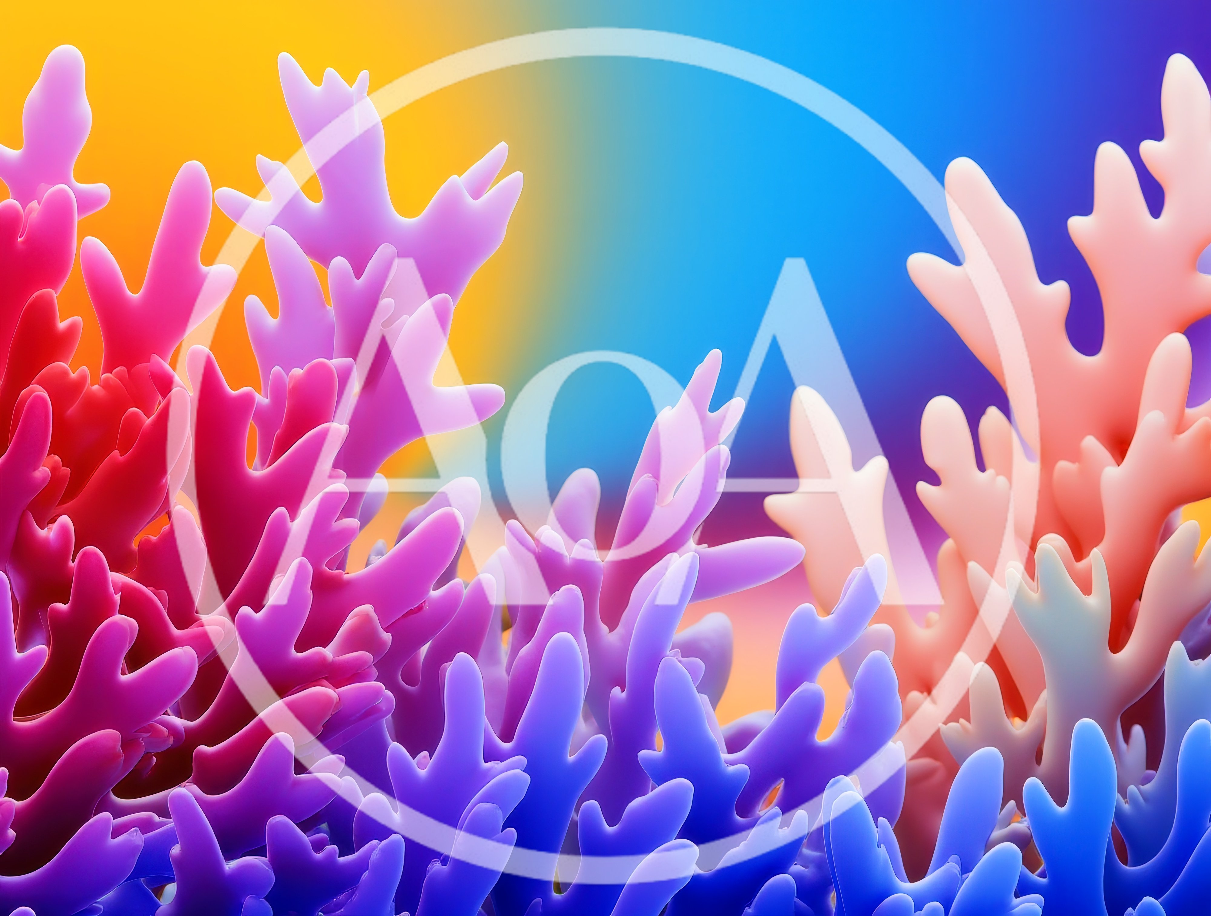 Abstract 3D Rendered Coral Reef Structures