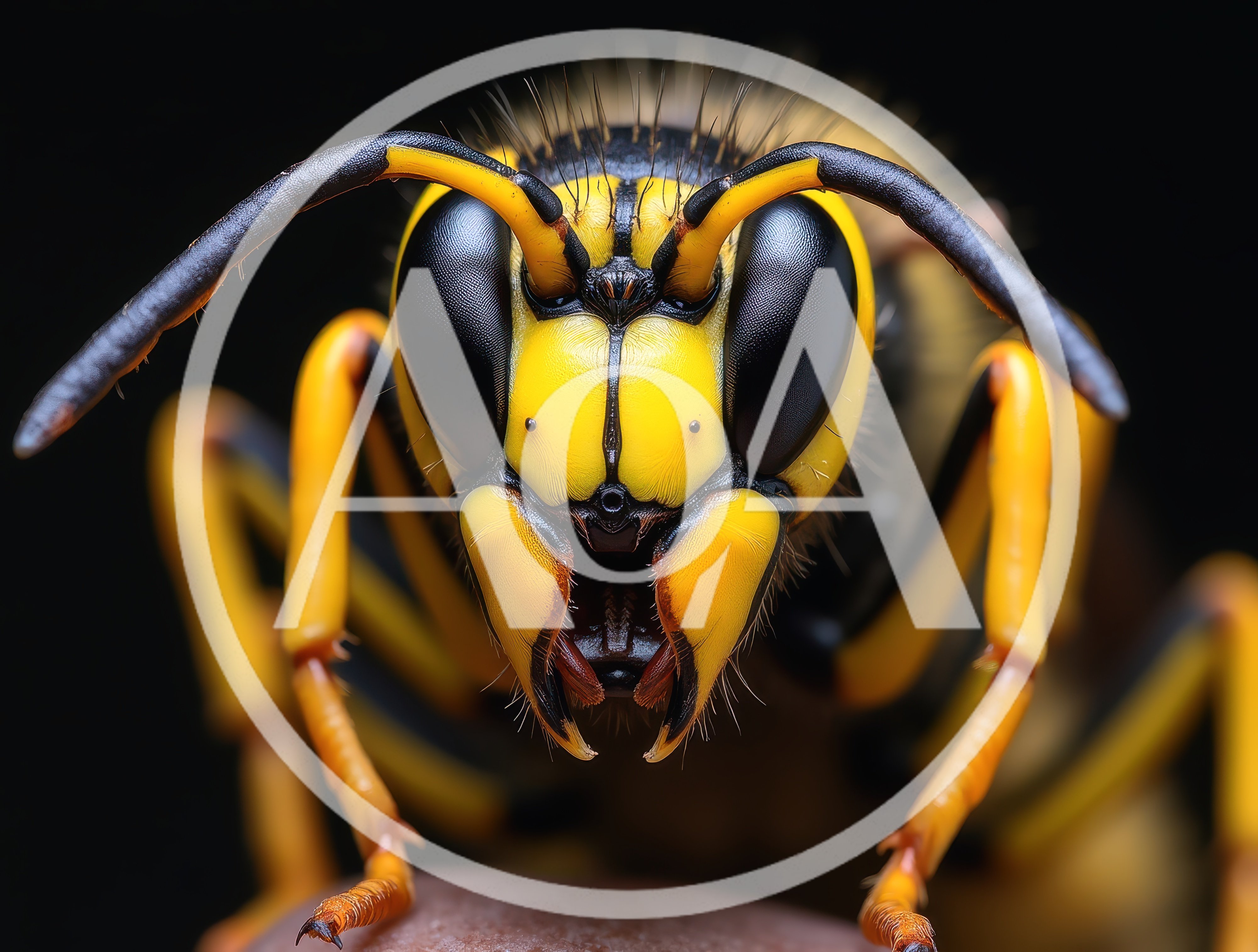 Extreme Macro Close Up Of A Wasp Face